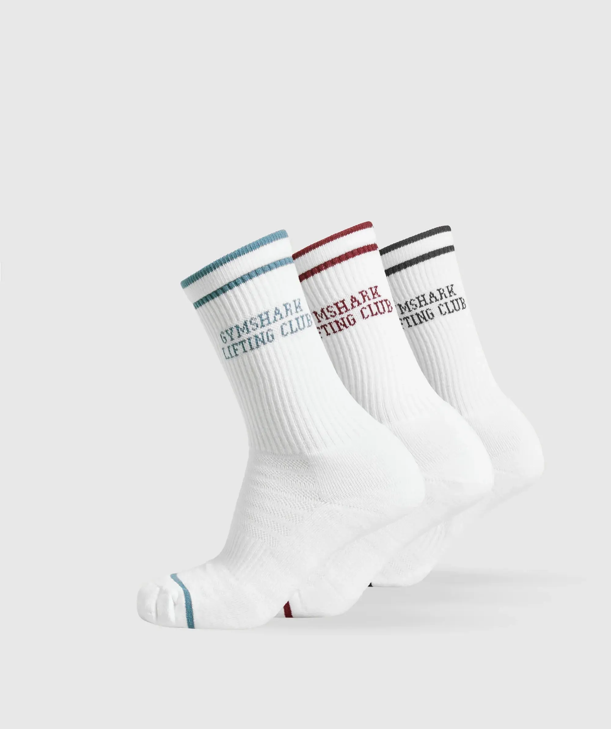  Lifting Club Graphic Crew 3pk - White/Black/Classic Blue/Sets Red