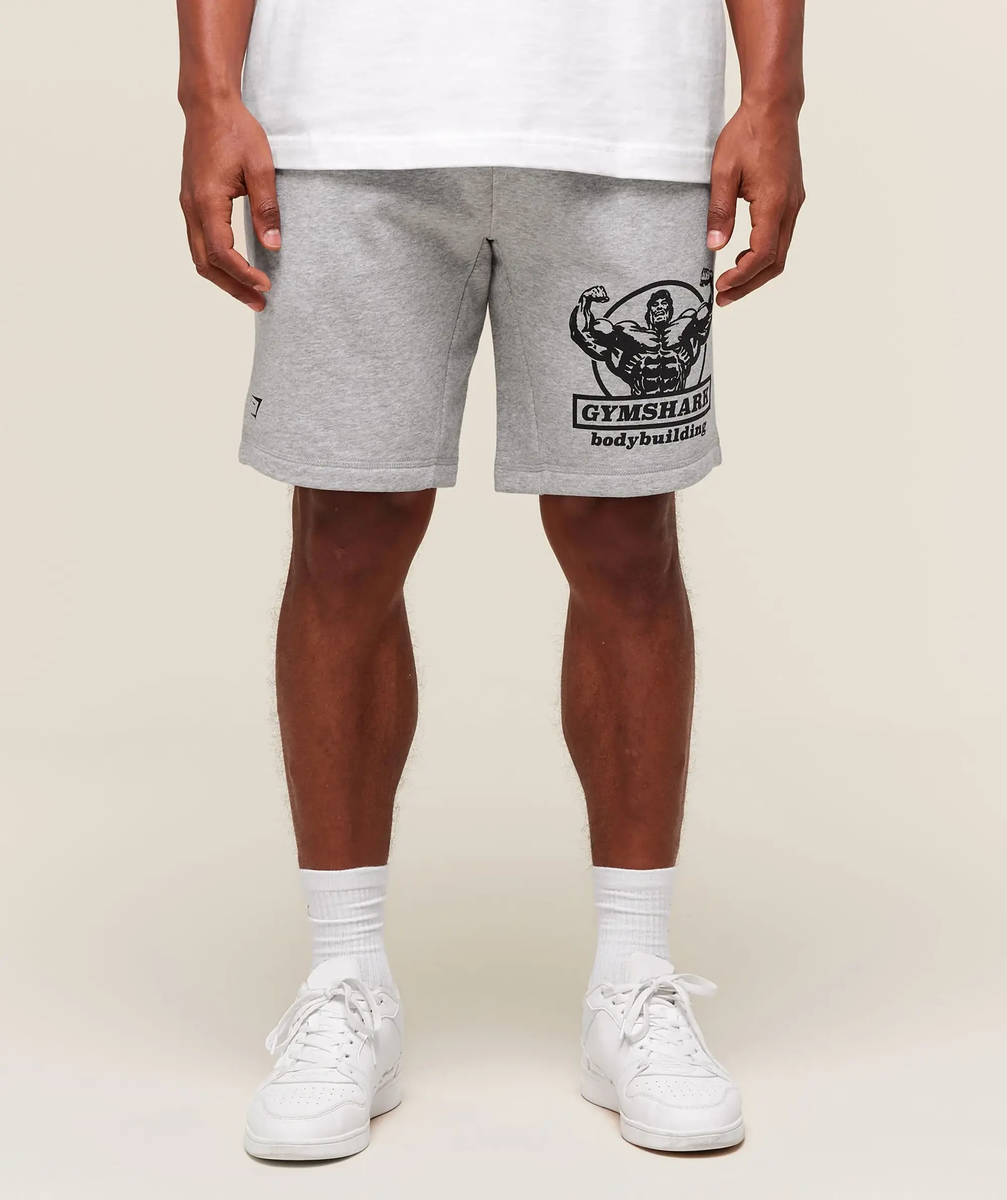  Double Bicep 9" Shorts - Light Grey Core Marl