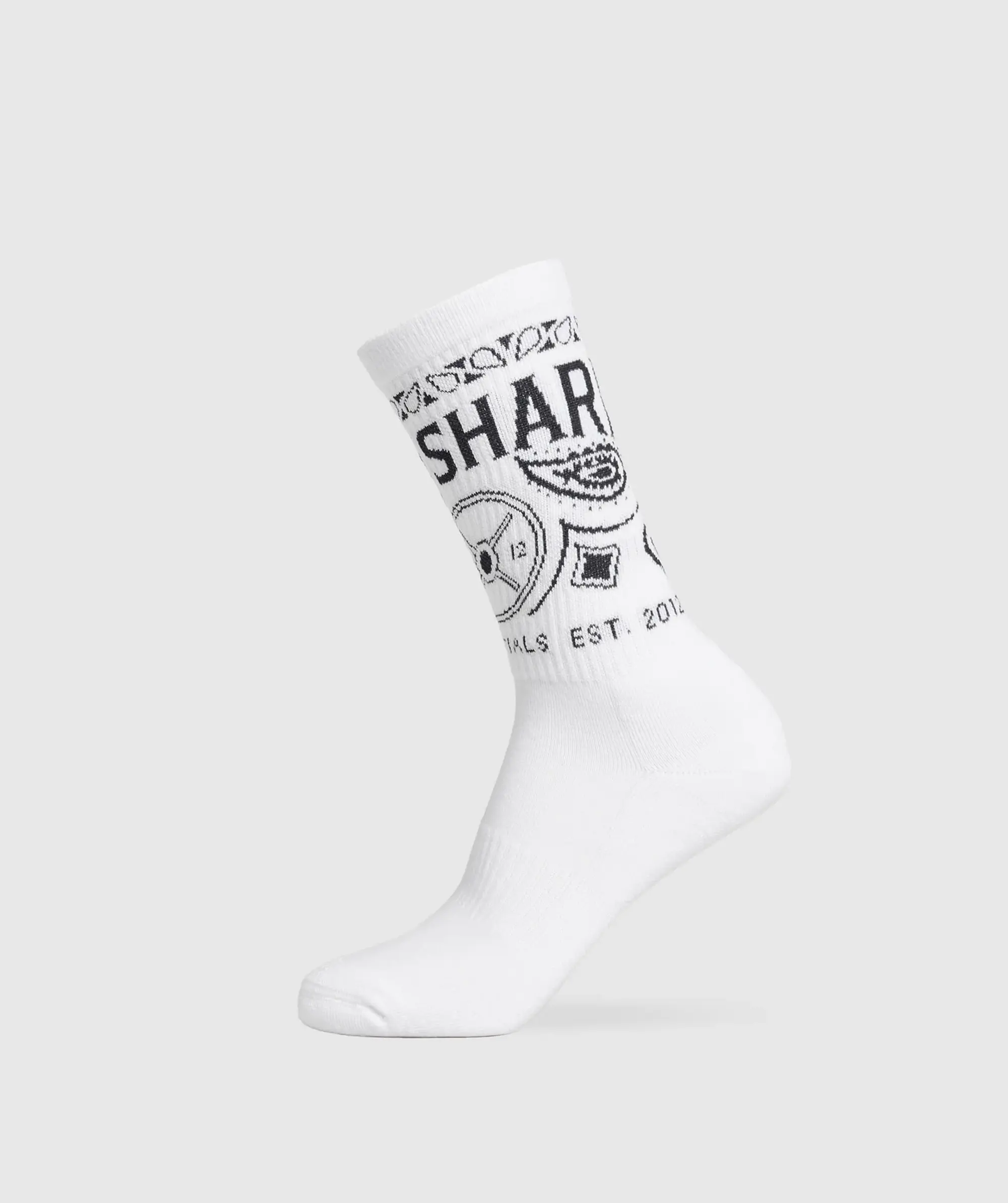  Bandana Crew Sock - White