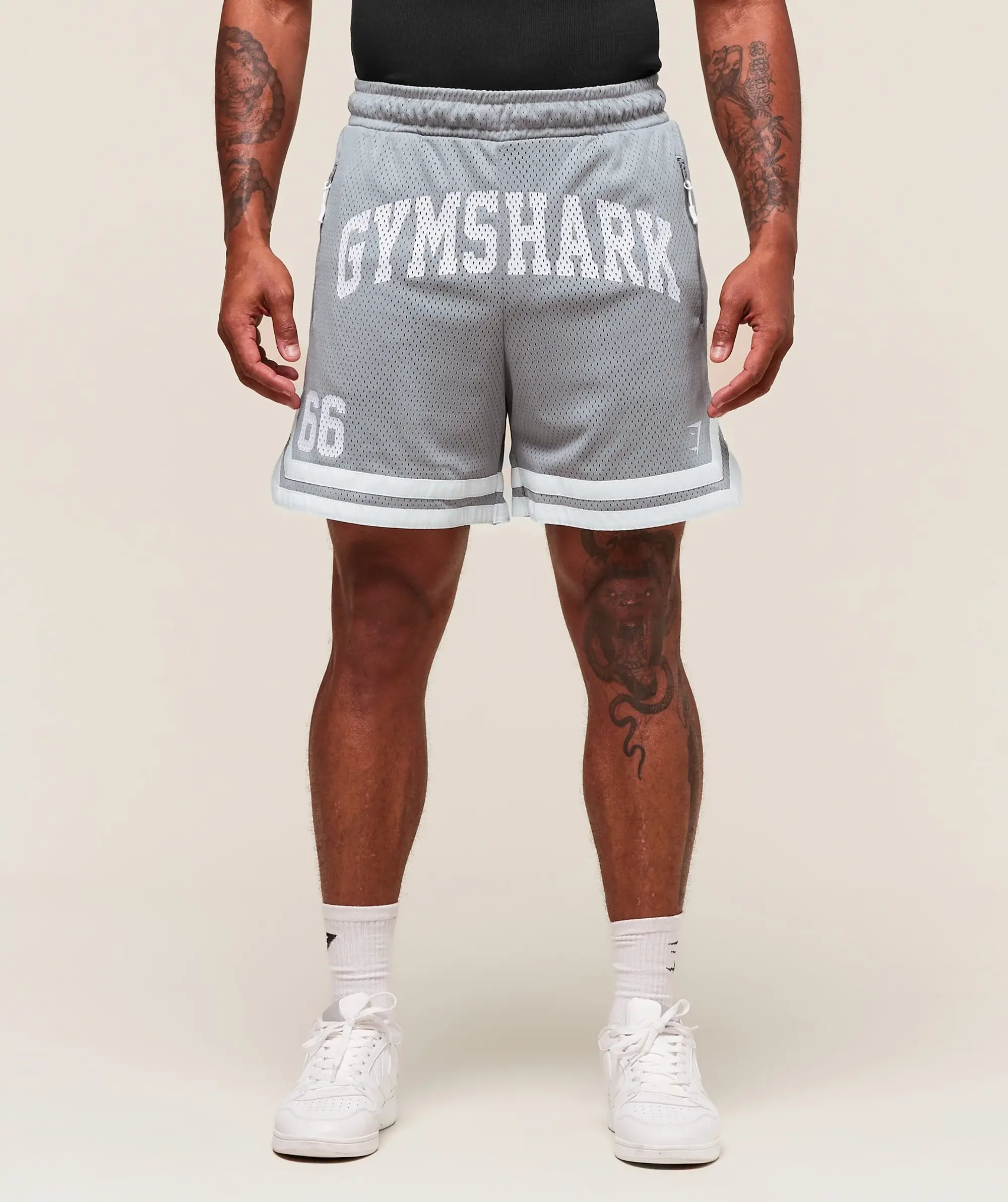  Varsity Mesh Shorts - Denim Grey