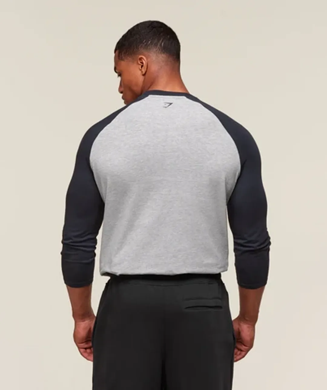 GSLC Raglan 3/4 Sleeve T-Shirt - Light Grey Core Marl/Heavy Blue
