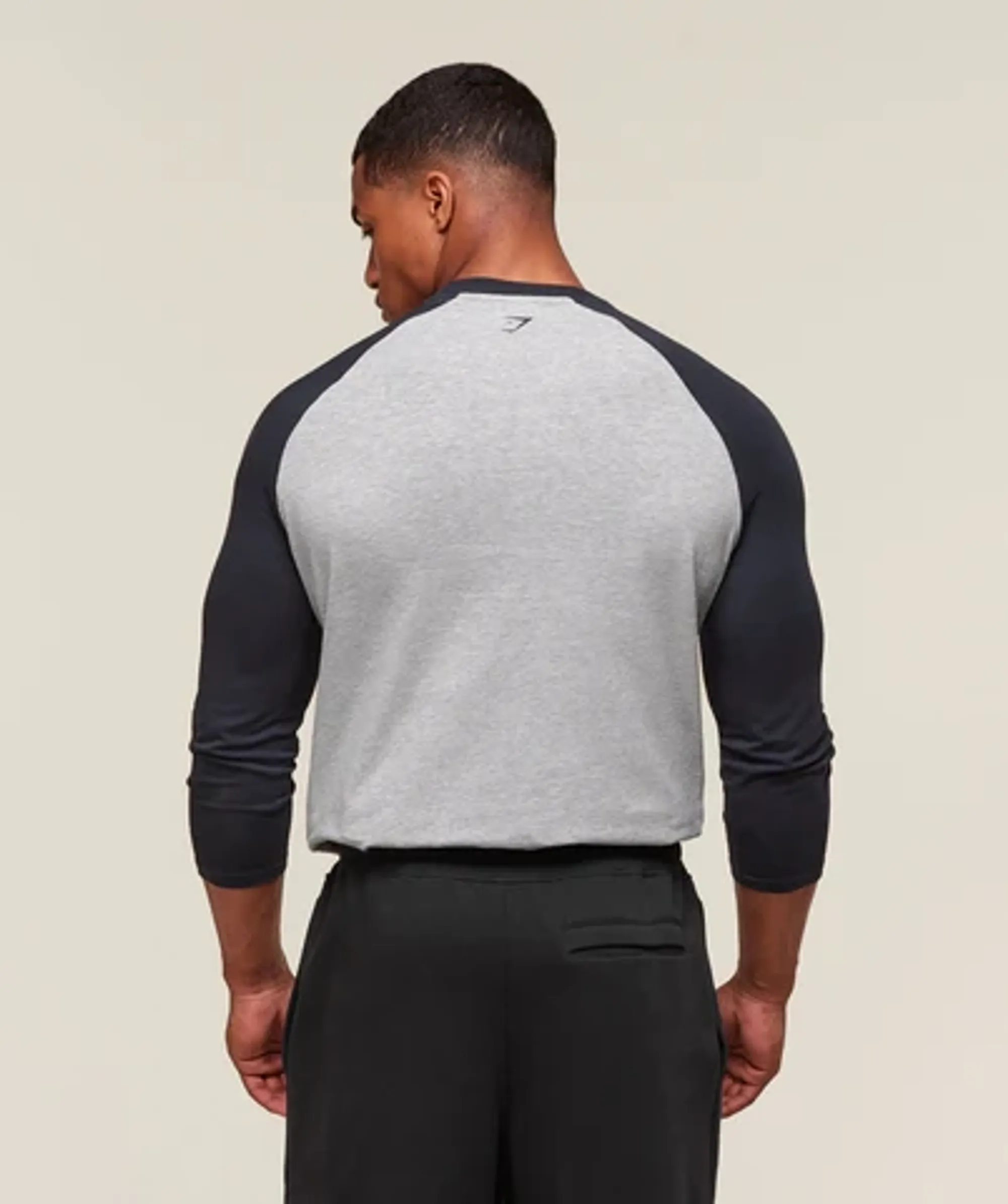 GSLC Raglan 3/4 Sleeve T-Shirt - Light Grey Core Marl/Heavy Blue