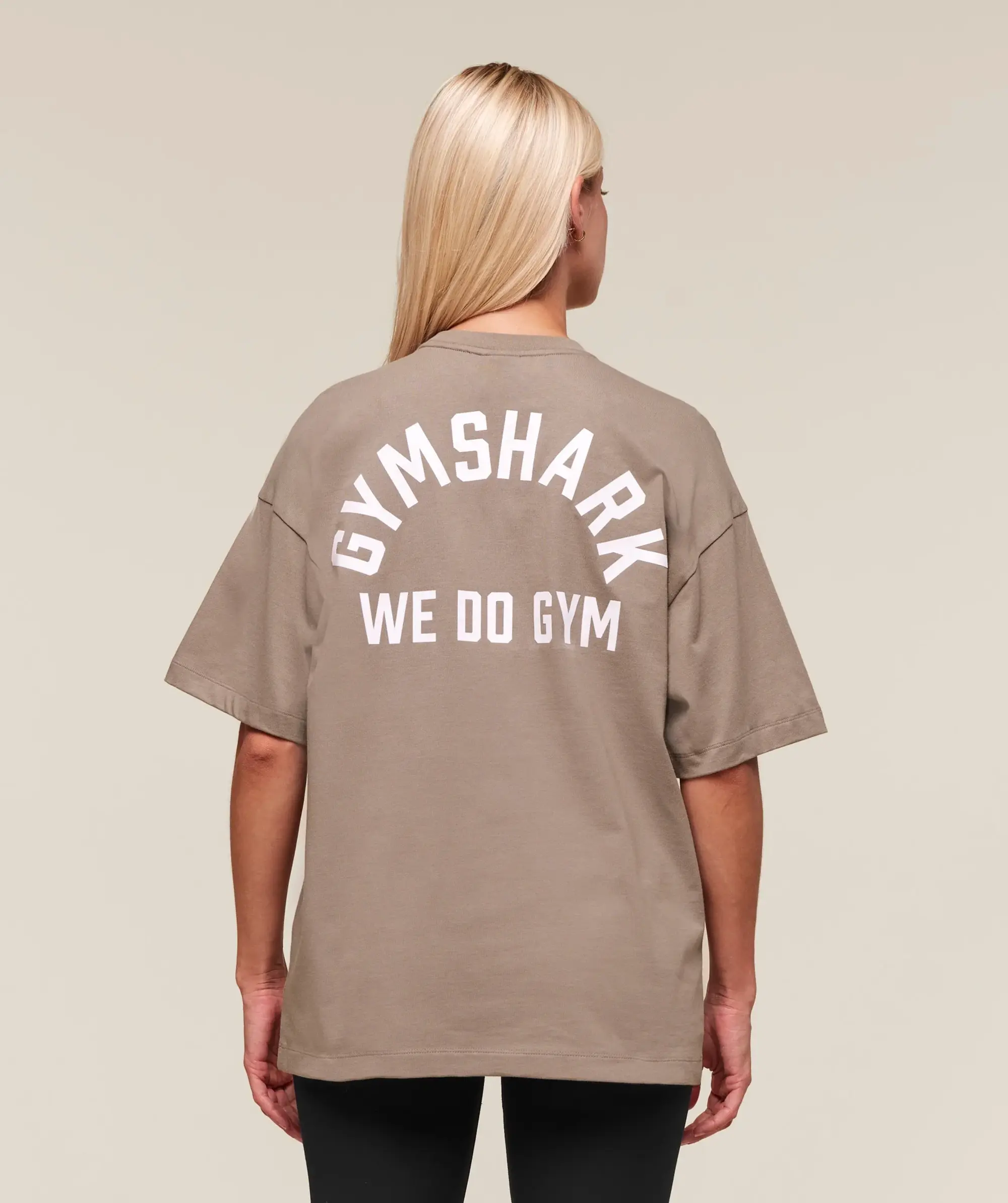  We Do Gym Graphic Oversized T-Shirt - Lifestyle Brown