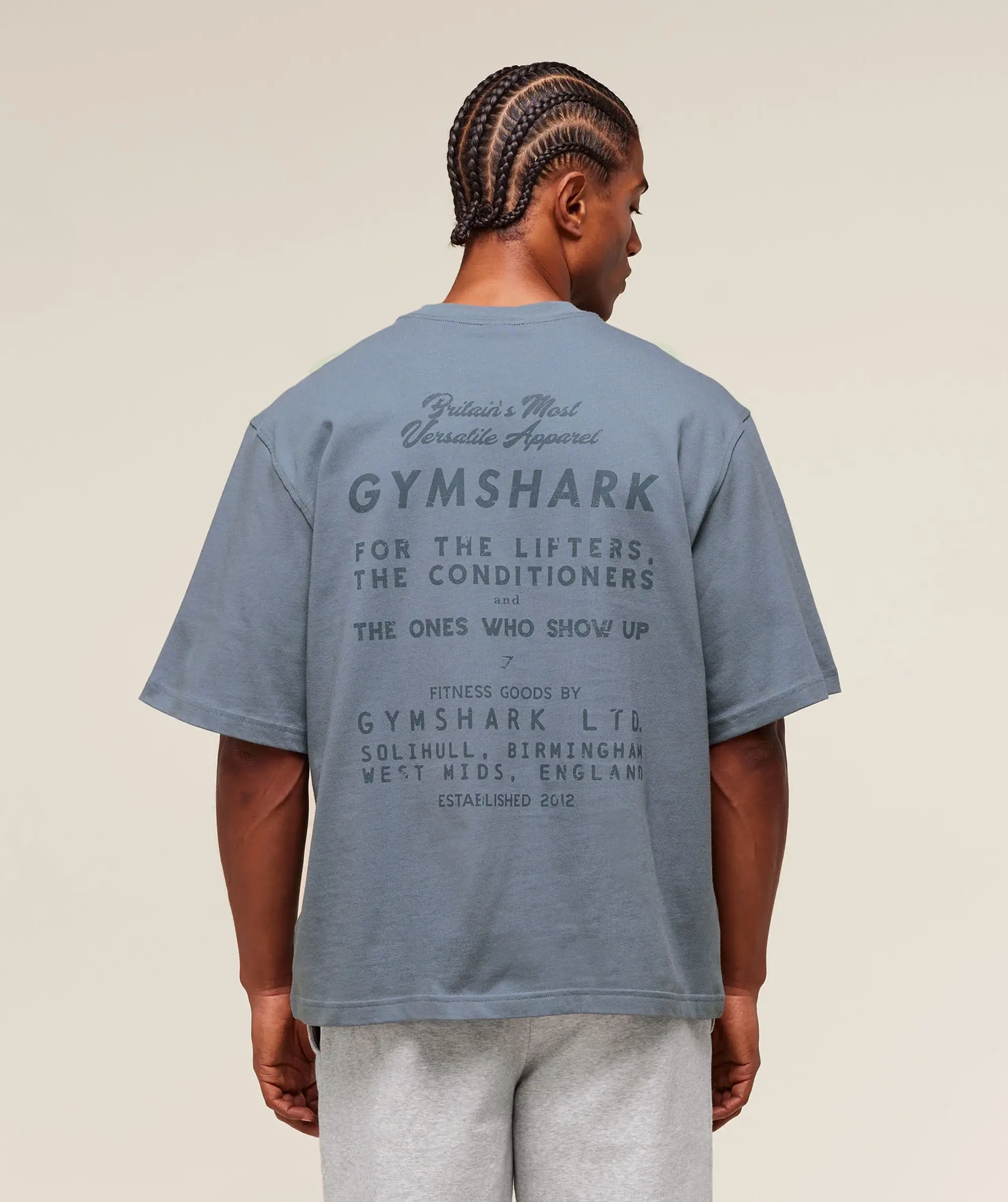  For The Lifters Boxy T-Shirt - Iron Blue