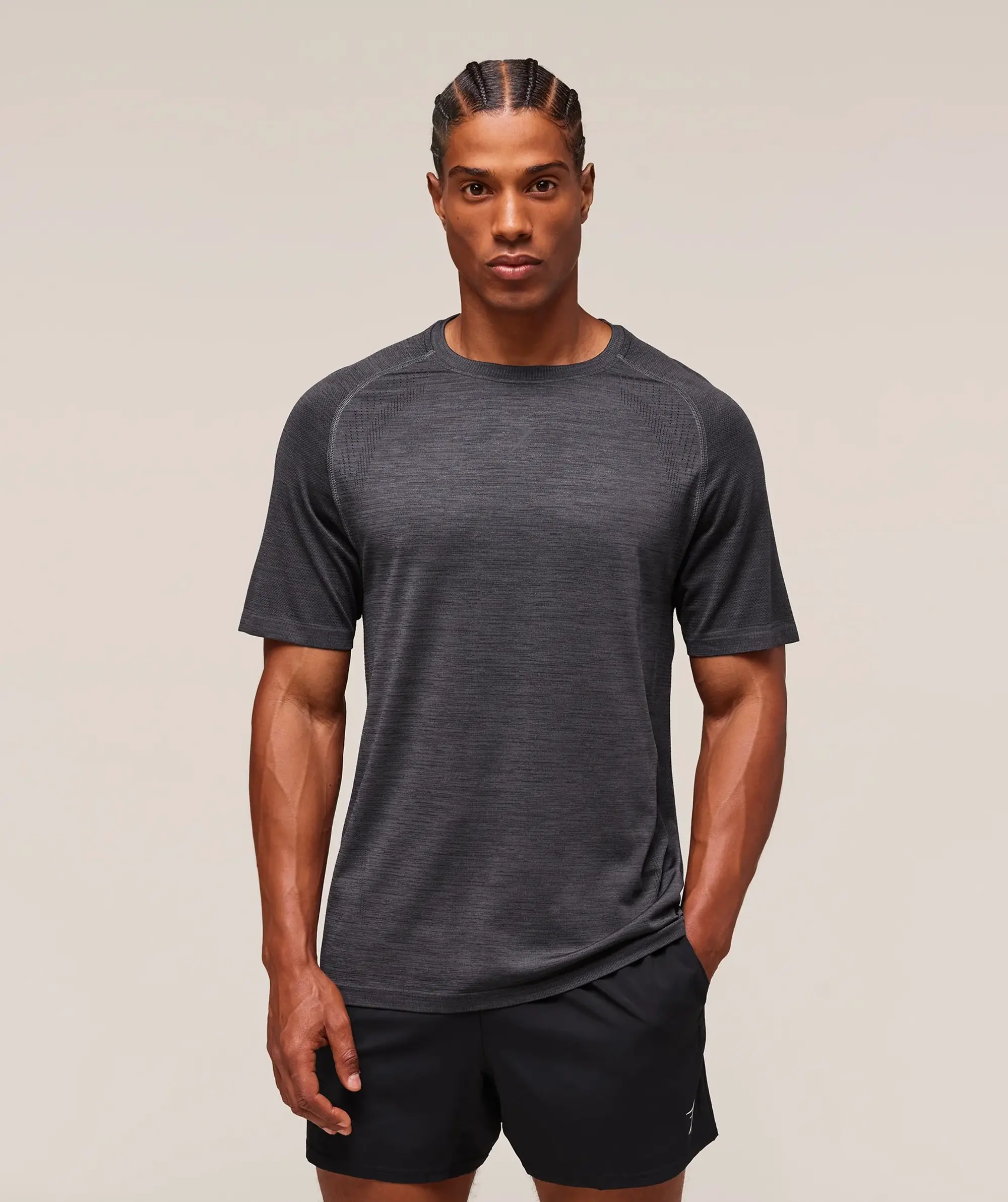  Versatile Seamless T-Shirt - Dark Grey/Black