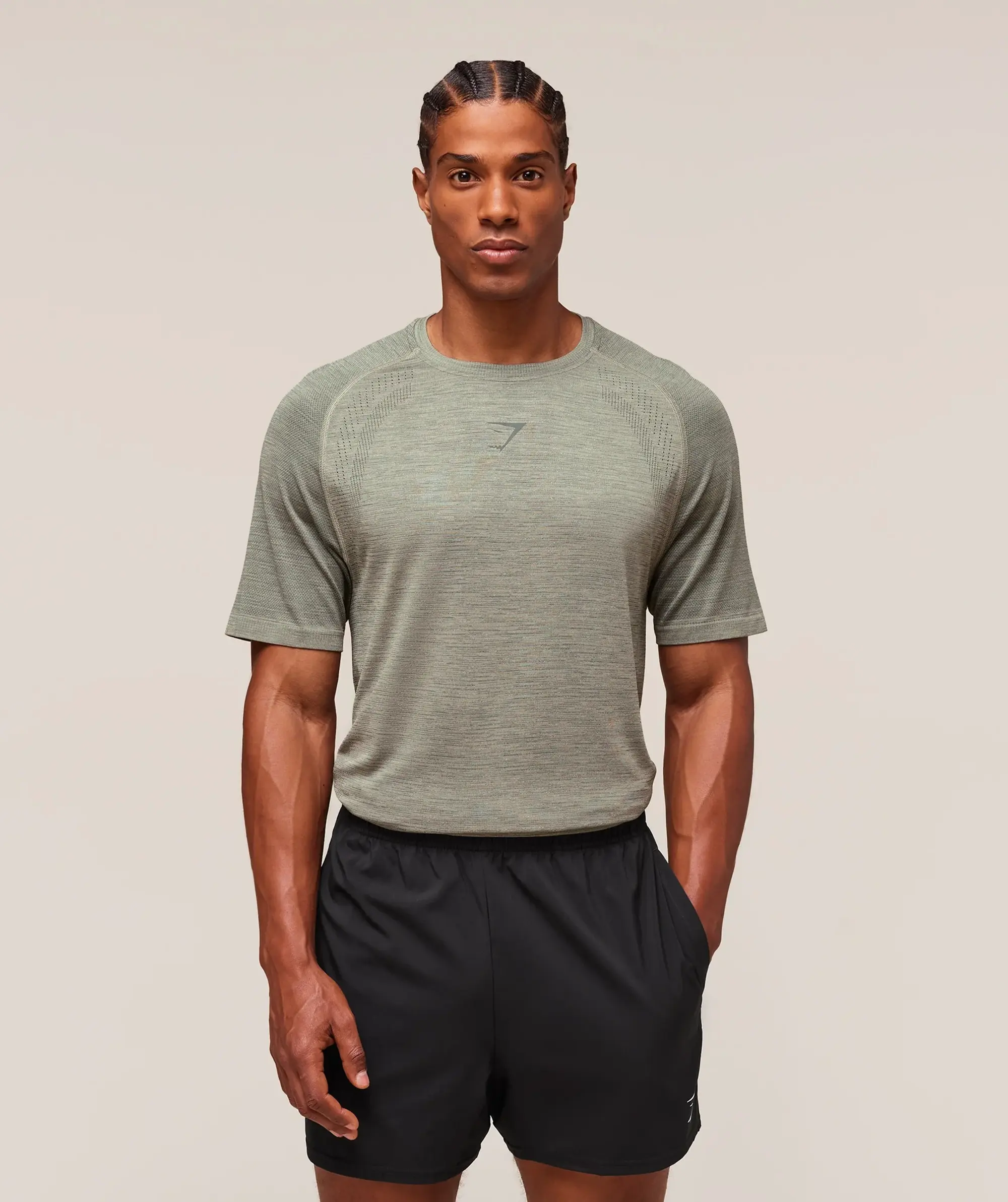  Versatile Seamless T-Shirt - Chalk Green/Slate Teal