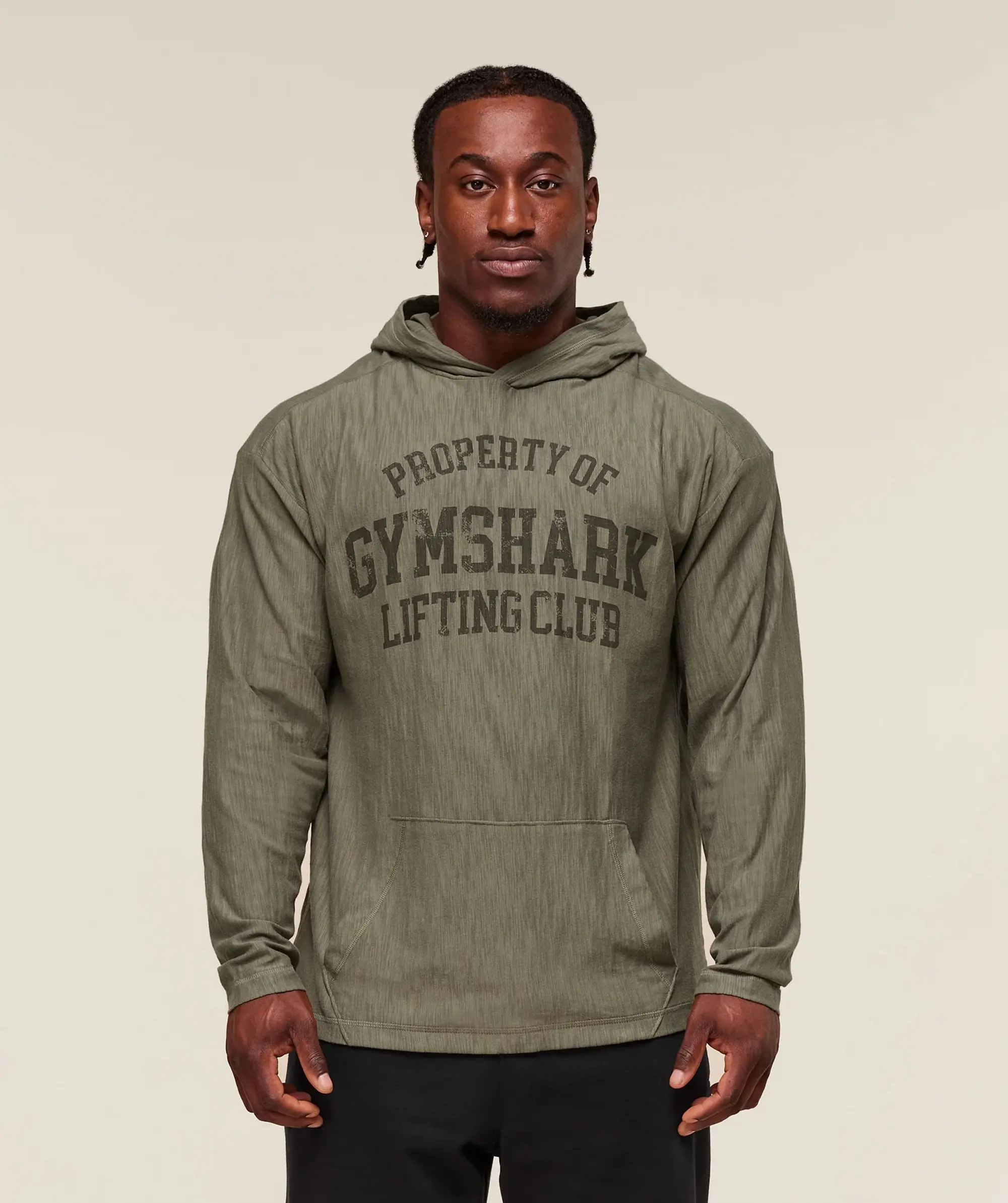  Lightweight Slub Textured Hoodie - Utility Green
