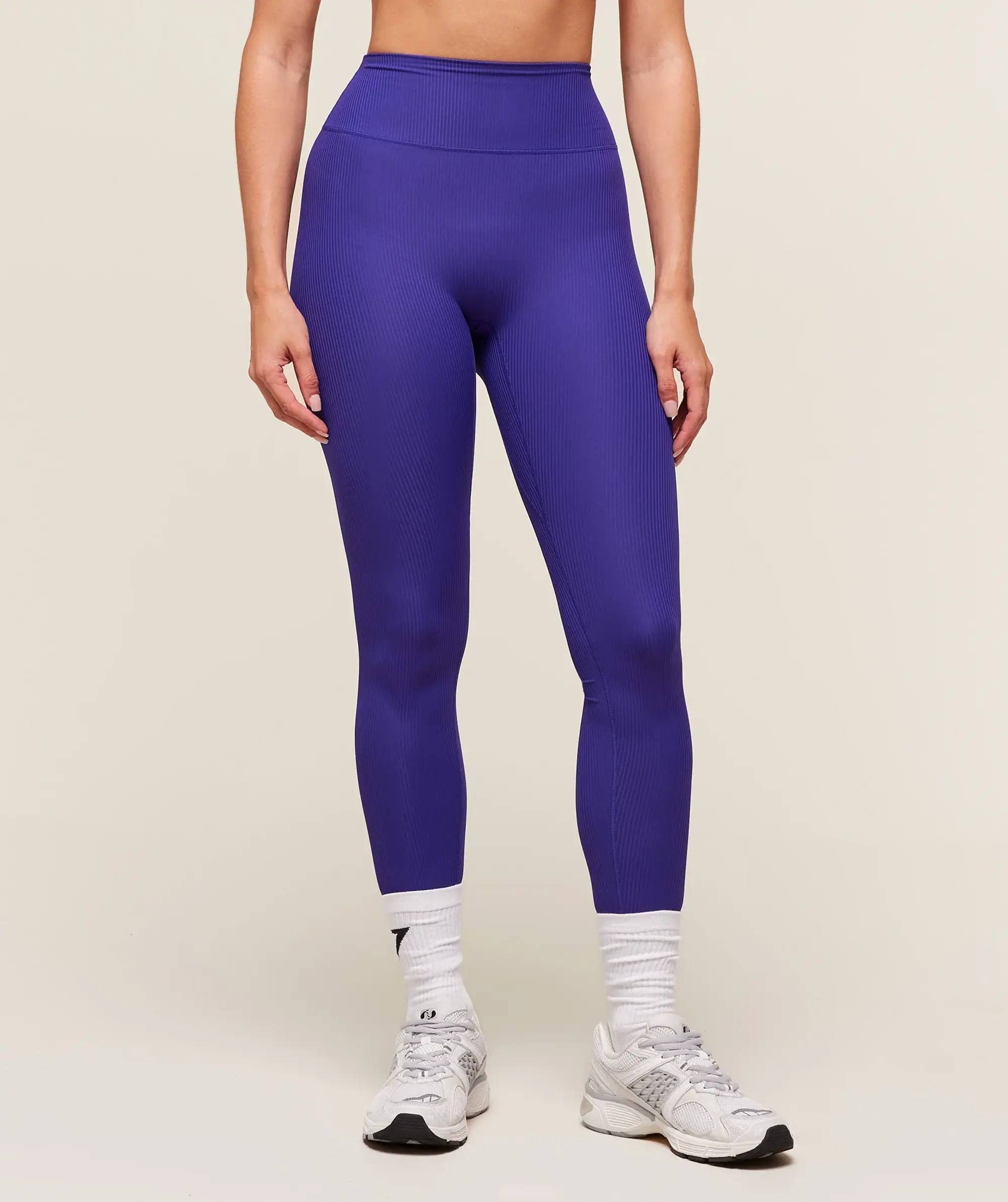  Ribbed Contour Leggings - Cobalt Purple