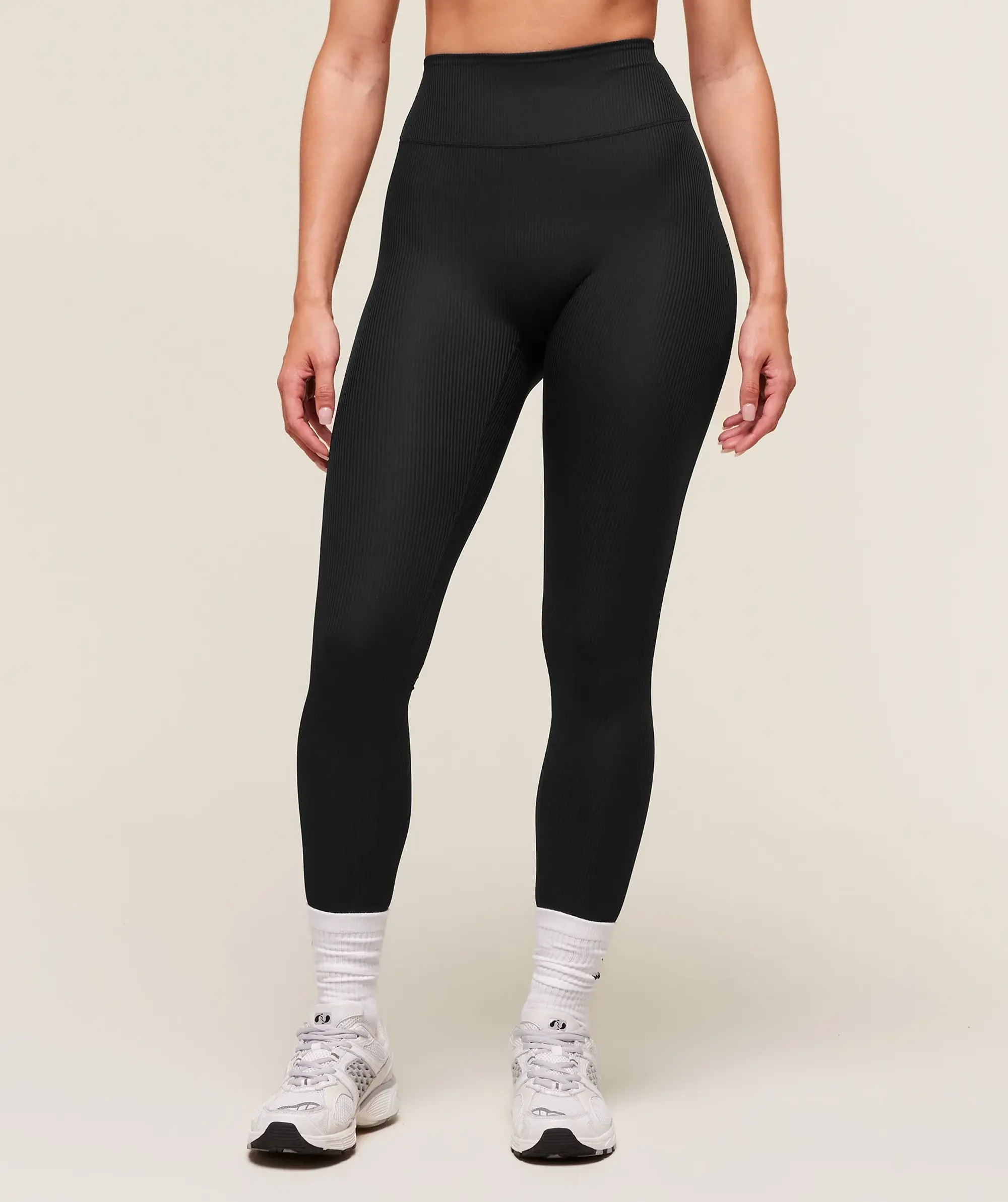  Ribbed Contour Leggings - Black