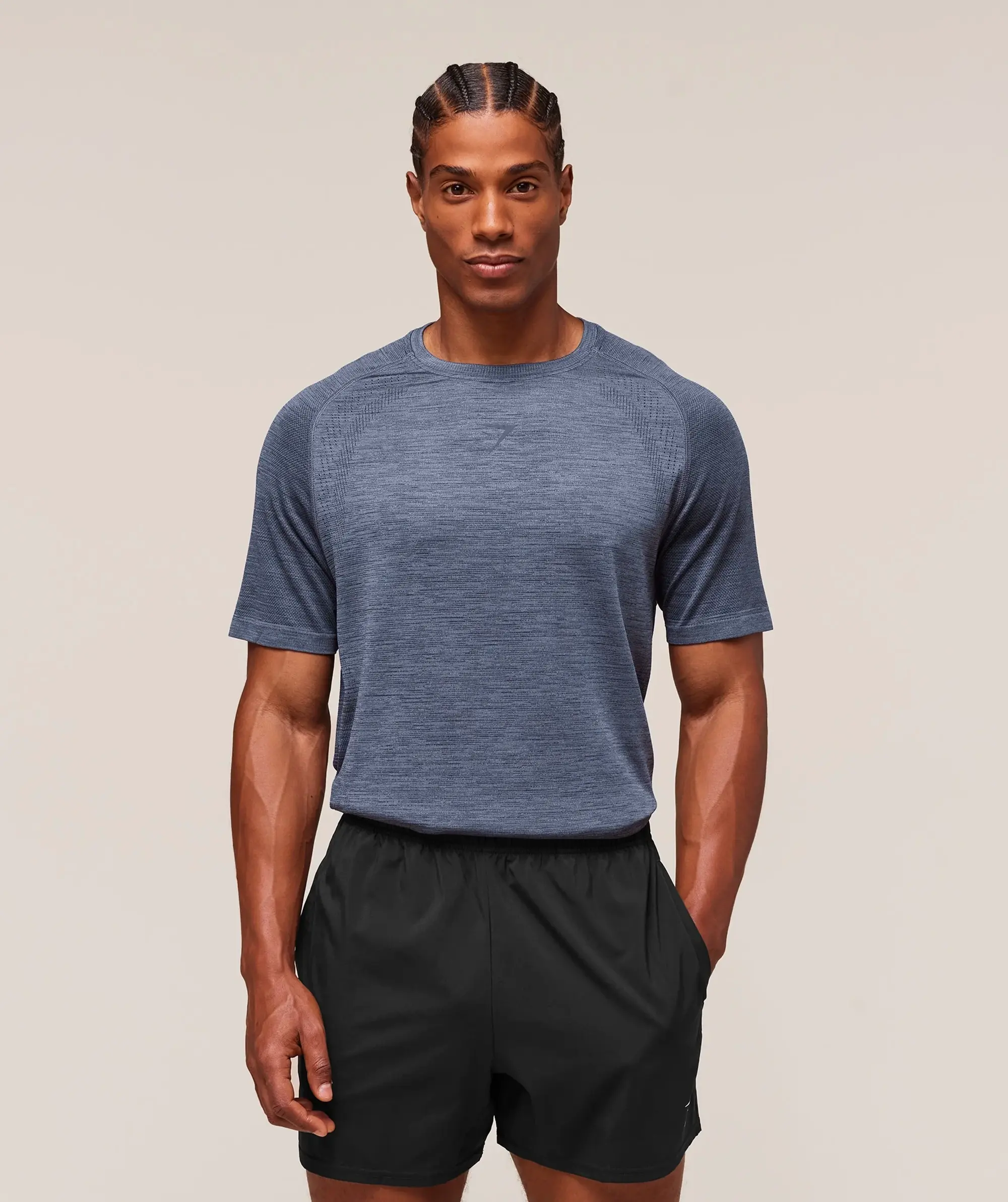  Versatile Seamless T-Shirt - Iron Blue/Navy