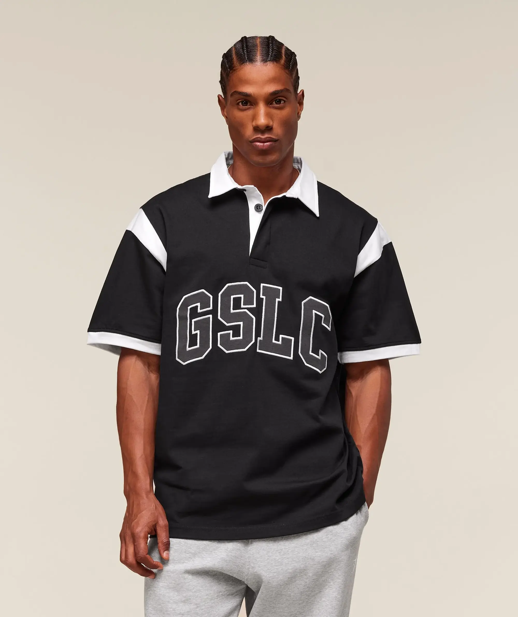  GSLC Retro Polo Shirt - Black/White