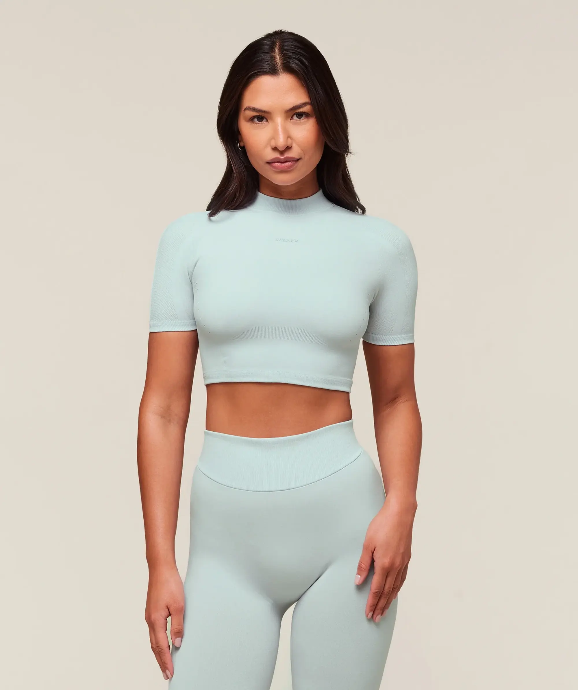  everywear Warp Knit Crop Top - Frost Blue