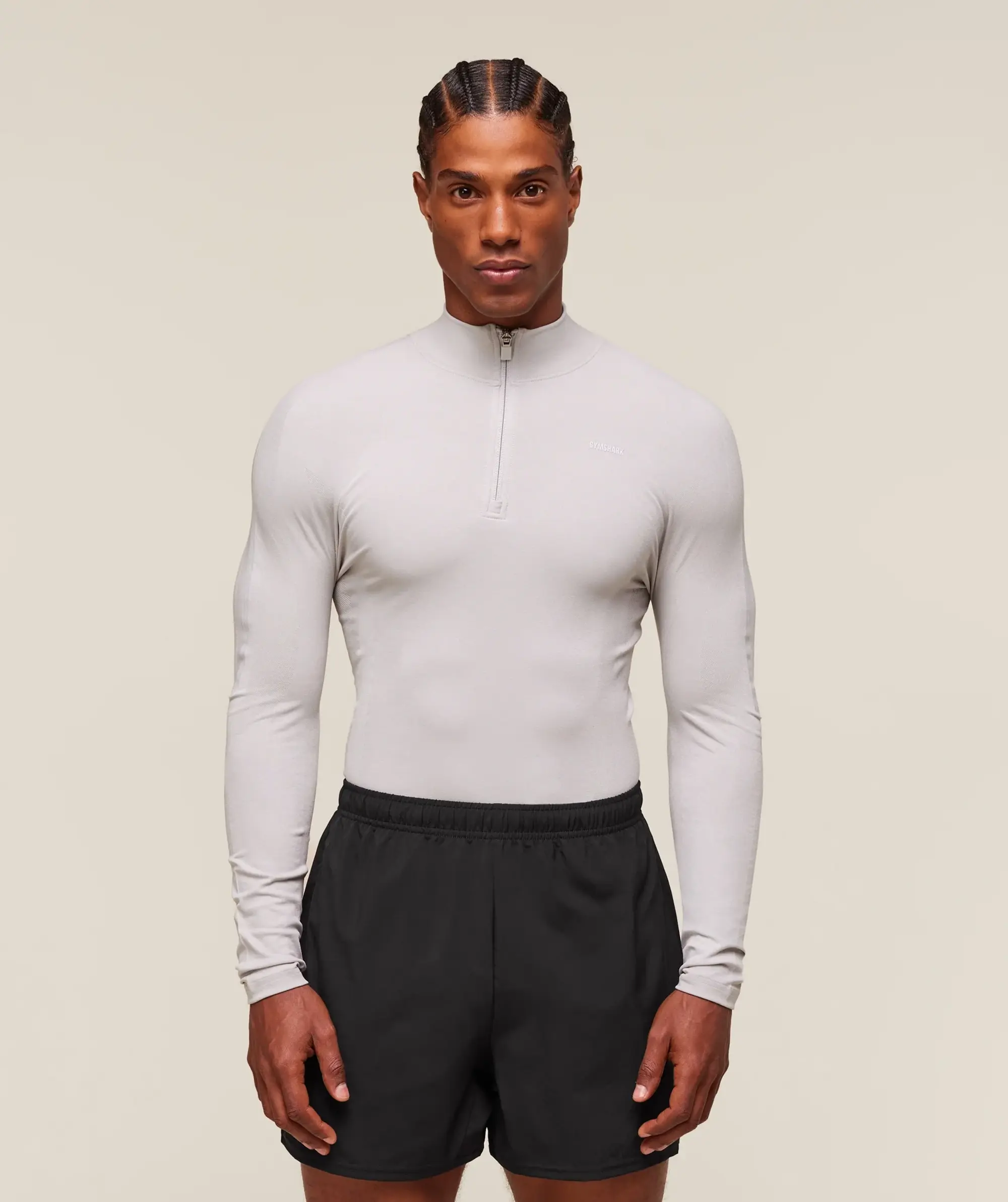  everywear Warp Knit 1/4 Zip - Tame Grey