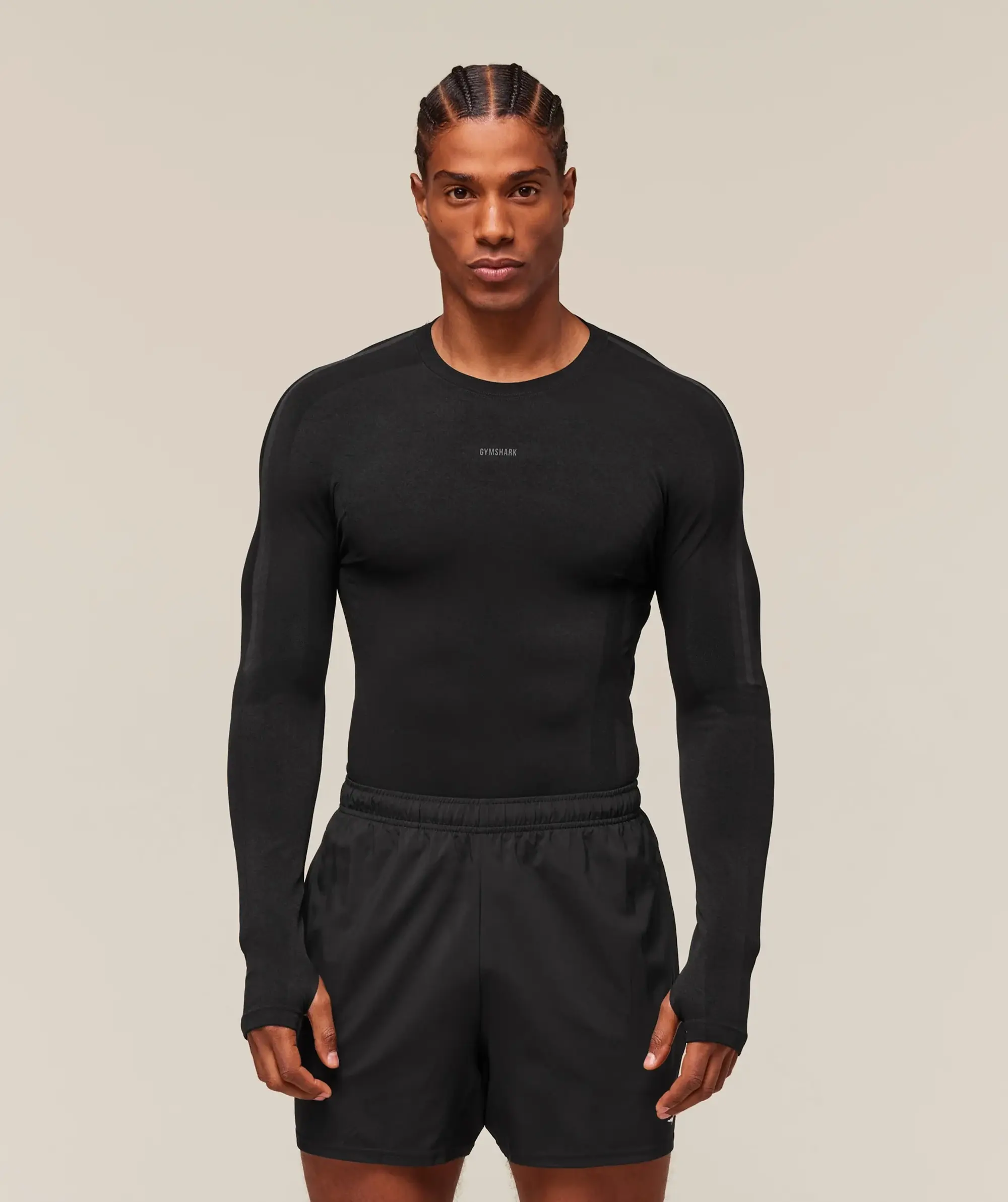  everywear Warp Knit Long Sleeve T-Shirt - Black