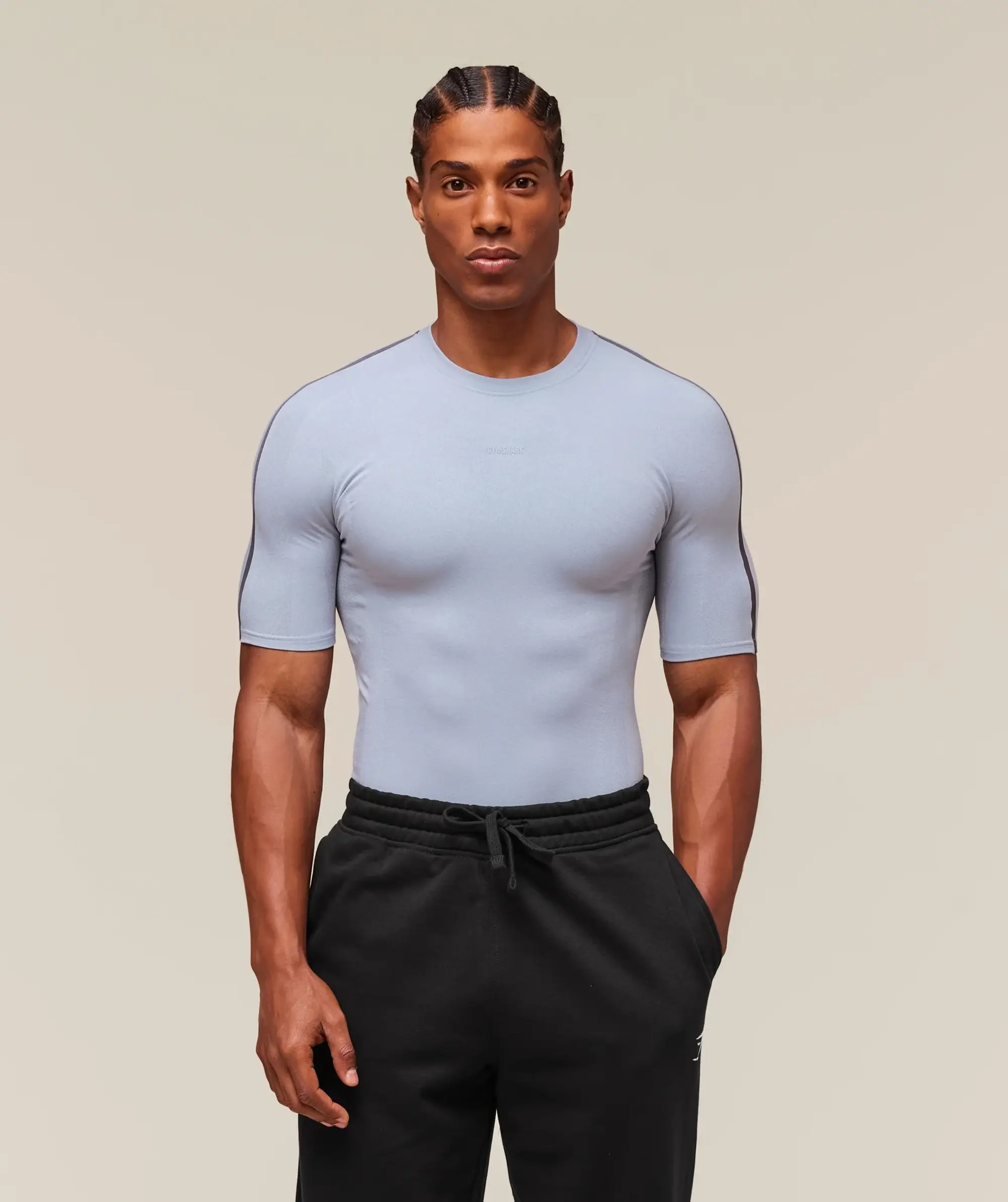  everywear Warp Knit T-Shirt - Pale Blue