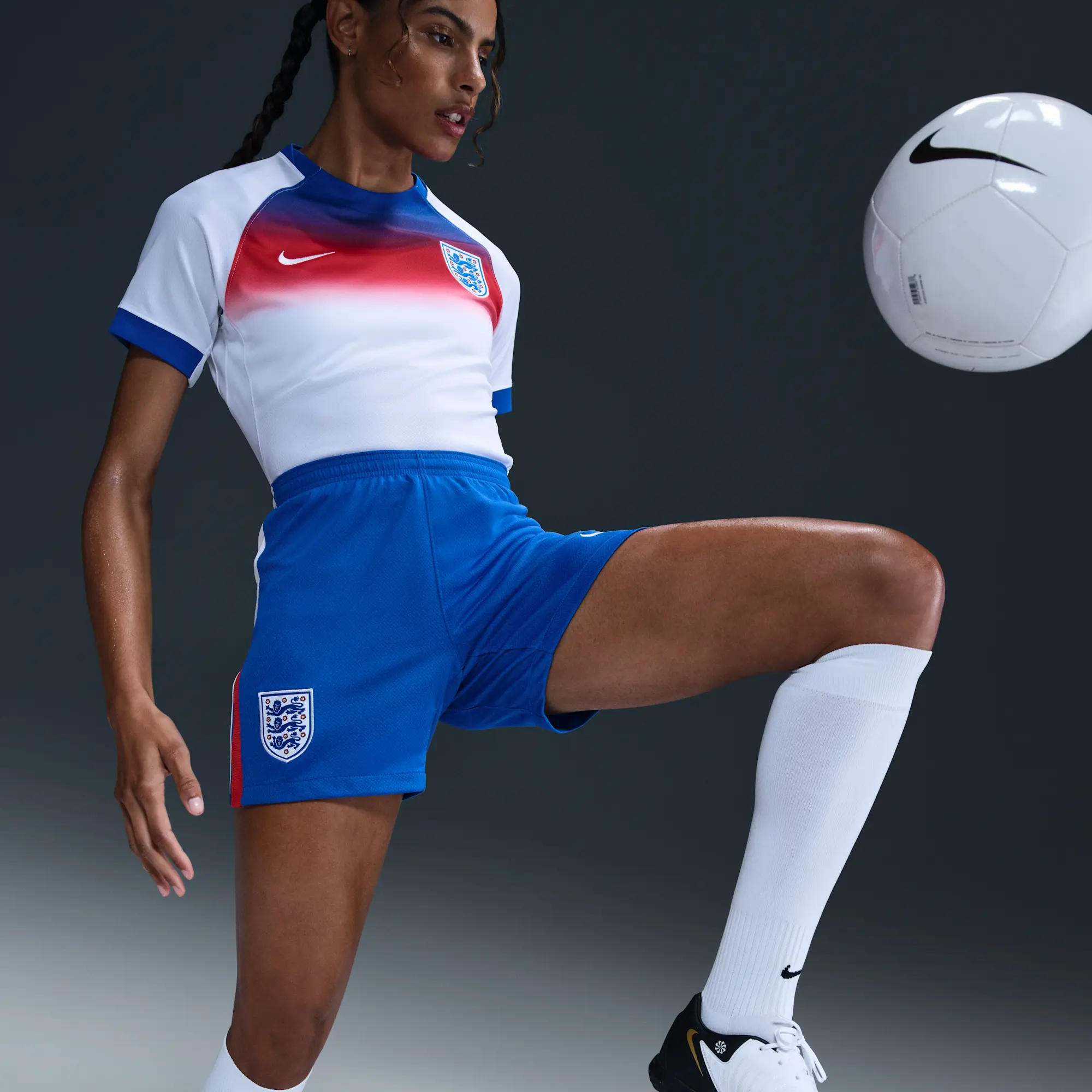 England 2025/26 Stadium Home Women's Nike Dri-FIT Football Replica Shorts - Blue - Recycled Polyester