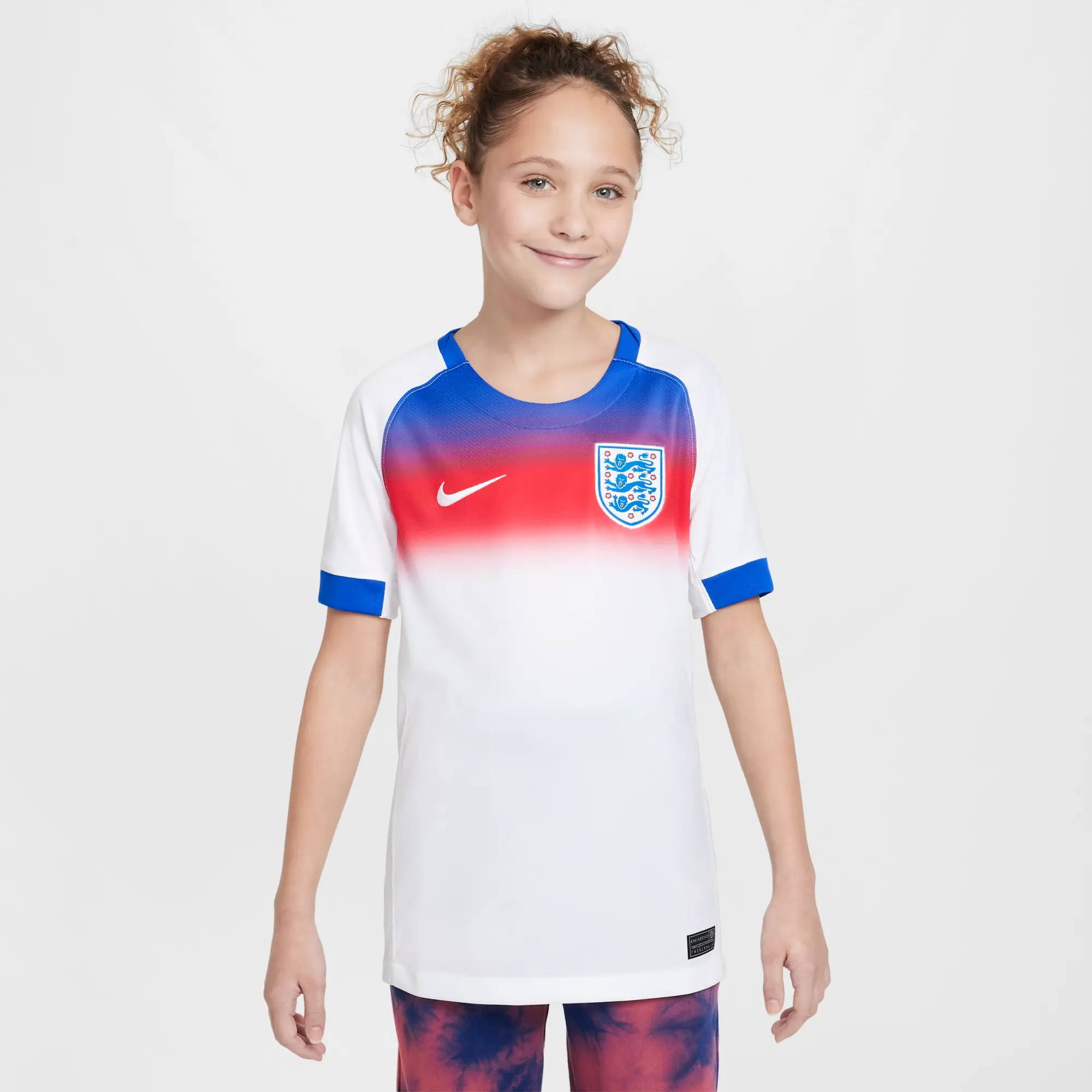 England 2025 Stadium Home (Women's Team) Big Kids' Nike Dri-FIT Soccer Replica Jersey - Blue - Polyester