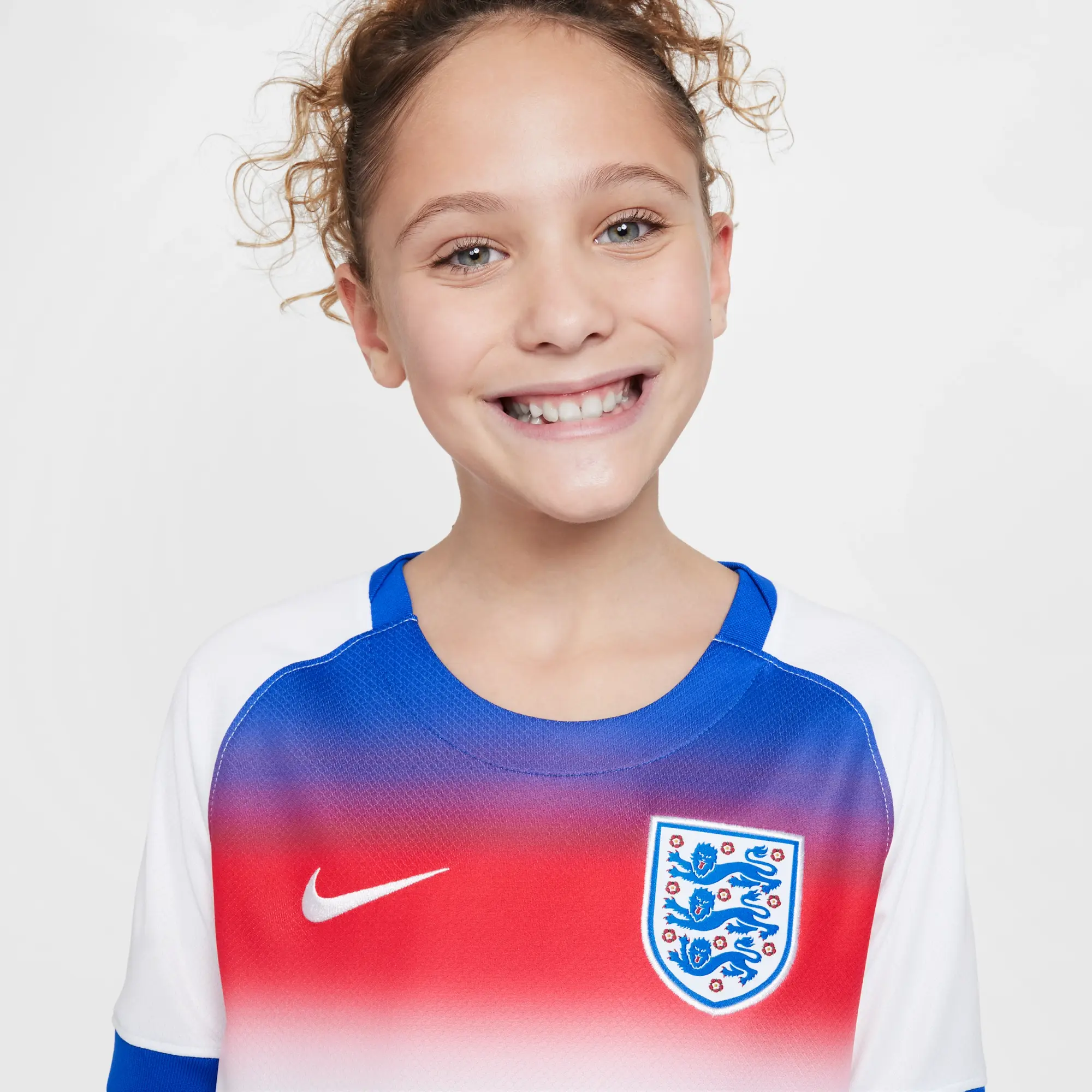 England 2025 Stadium Home (Women's Team) Big Kids' Nike Dri-FIT Soccer Replica Jersey - Blue - Polyester