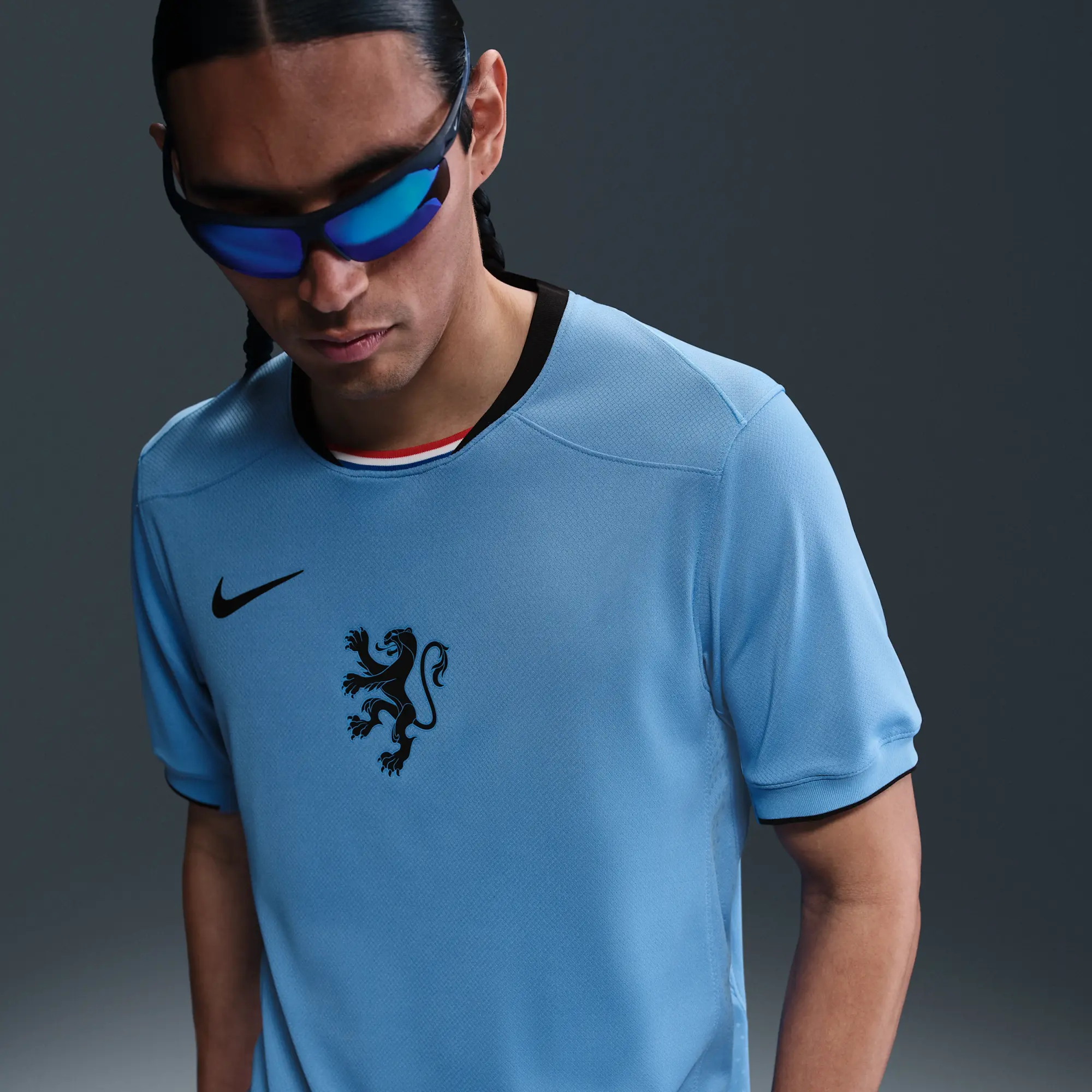 Netherlands 2025 Stadium Away (Women's Team) Men's Nike Dri-FIT Soccer Replica Jersey - Blue - Polyester