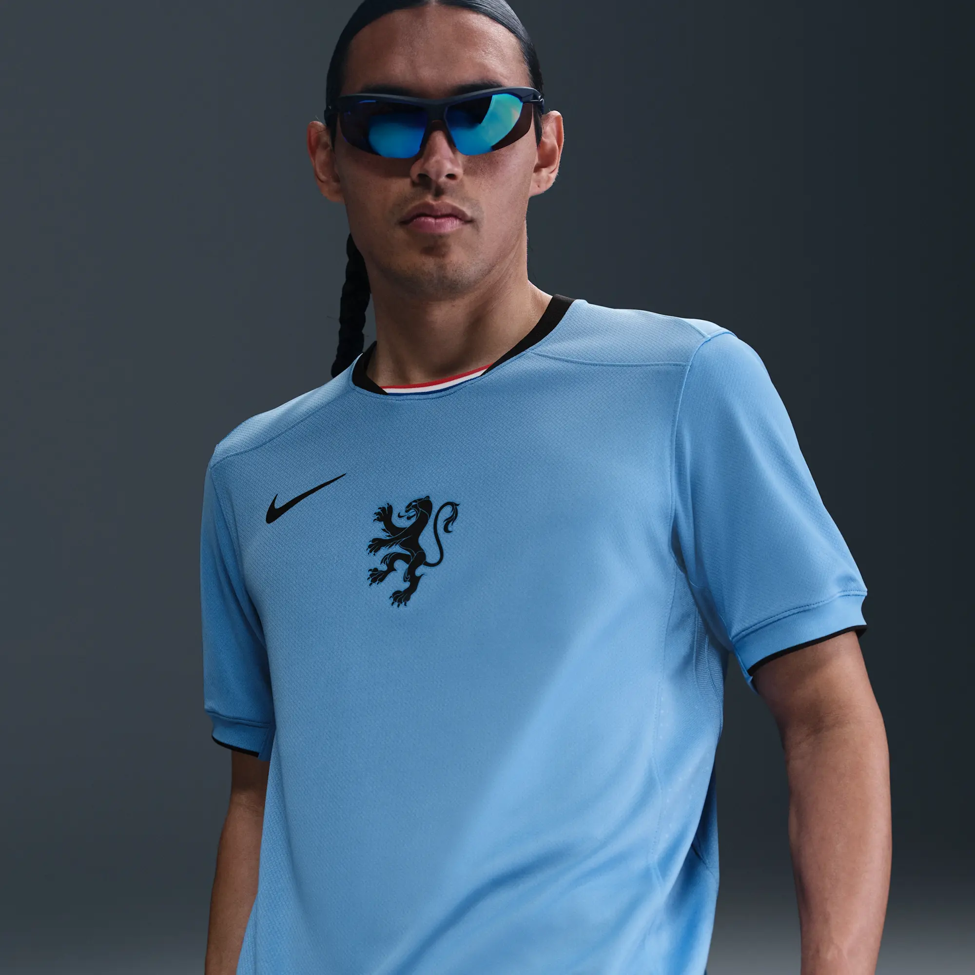 Netherlands 2025 Stadium Away (Women's Team) Men's Nike Dri-FIT Soccer Replica Jersey - Blue - Polyester