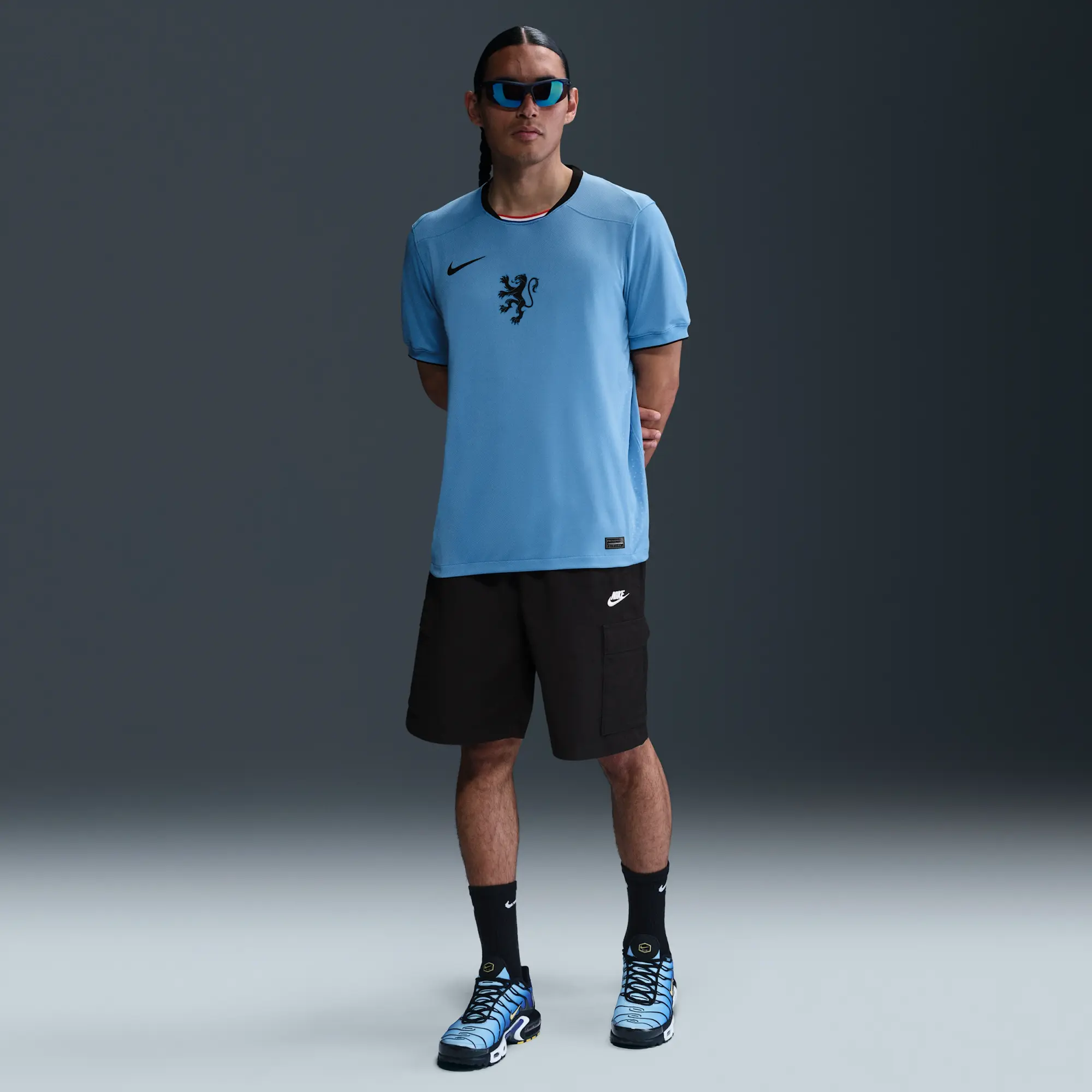 Netherlands 2025 Stadium Away (Women's Team) Men's Nike Dri-FIT Soccer Replica Jersey - Blue - Polyester