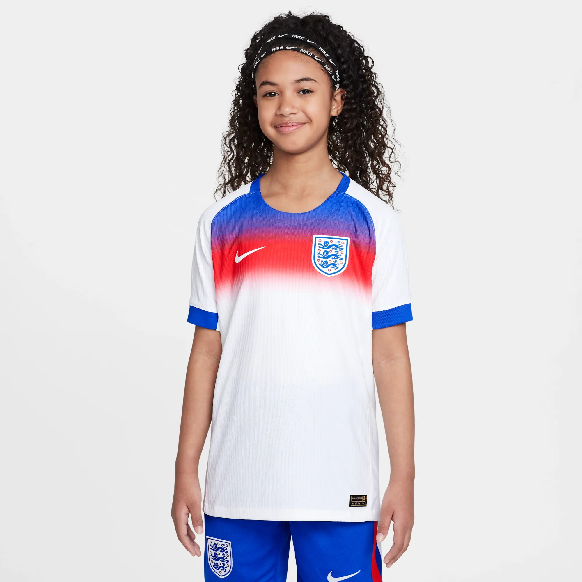 England 2025 Match Home (Women's Team) Big Kids' Nike Dri-FIT ADV Soccer Authentic Jersey - Blue - Polyester