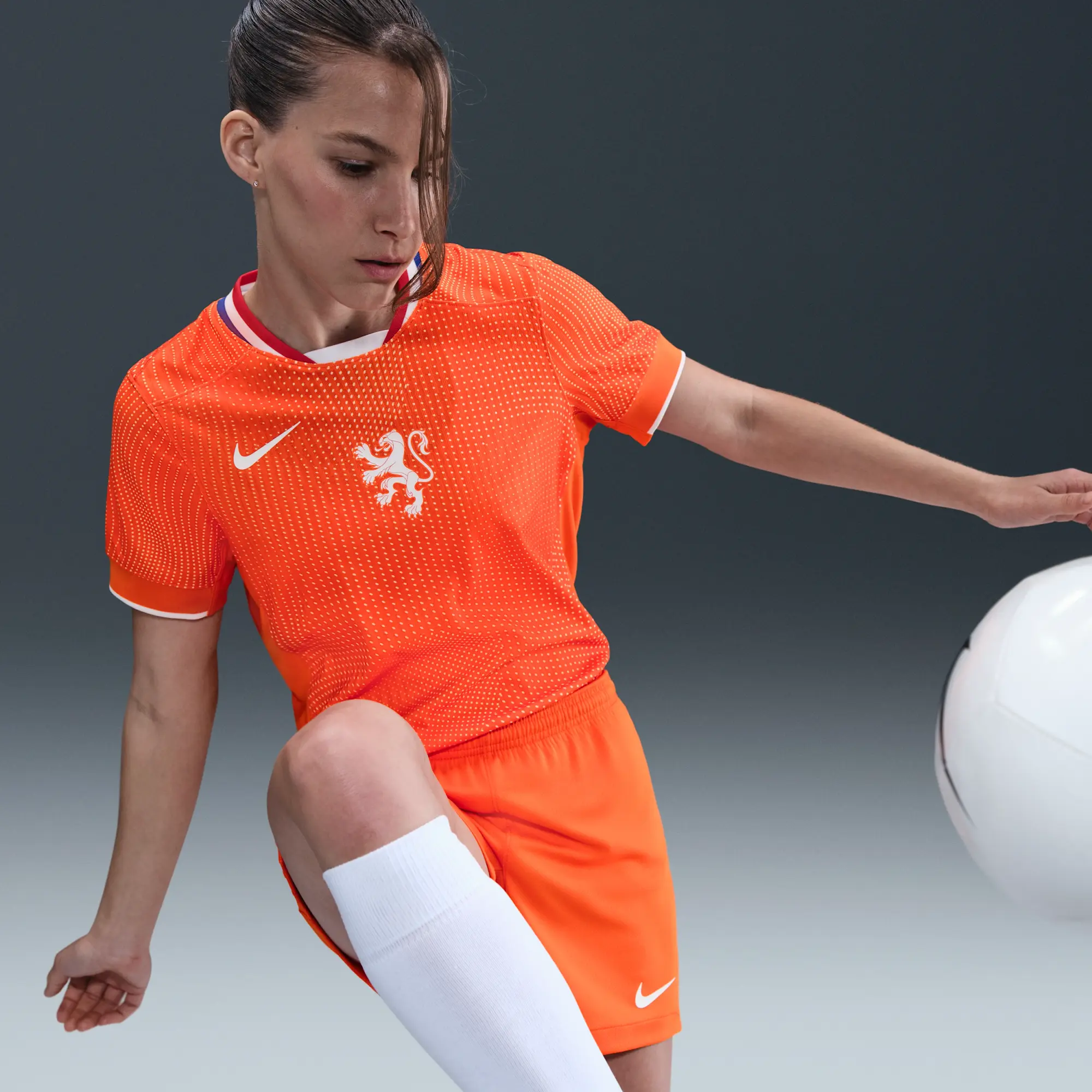 Netherlands 2025 Match Home (Women's Team) Women's Nike Dri-FIT ADV Football Authentic Shirt - Orange - Polyester
