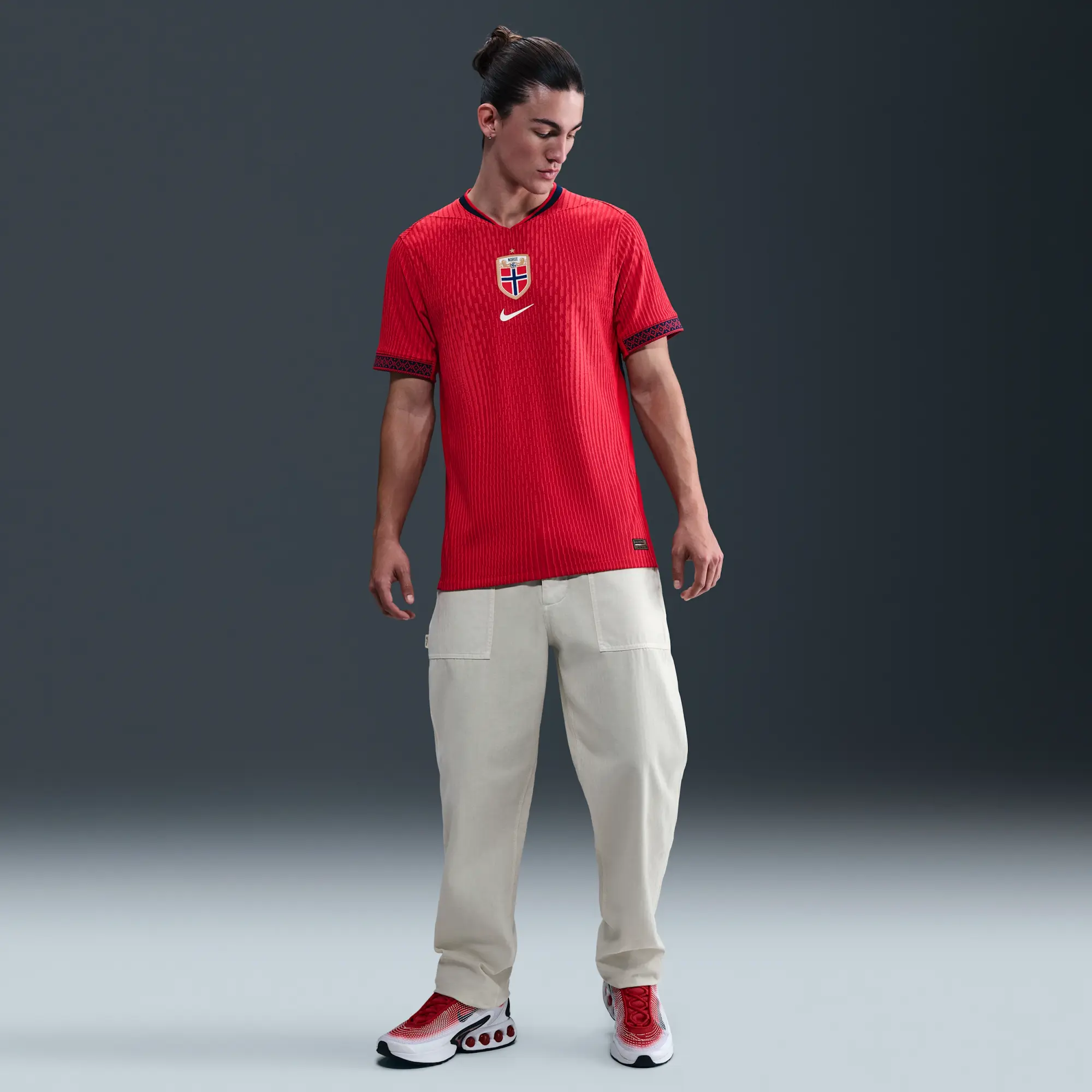 Norway 2025 Match Home (Women's Team) Men's Nike Dri-FIT ADV Football Authentic Shirt - Red - Polyester