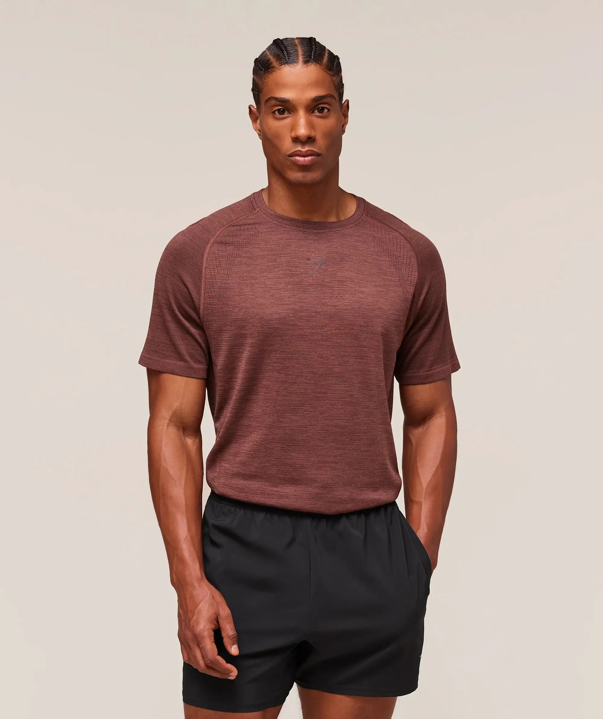  Versatile Seamless T-Shirt - Rust Brown/Depth Brown