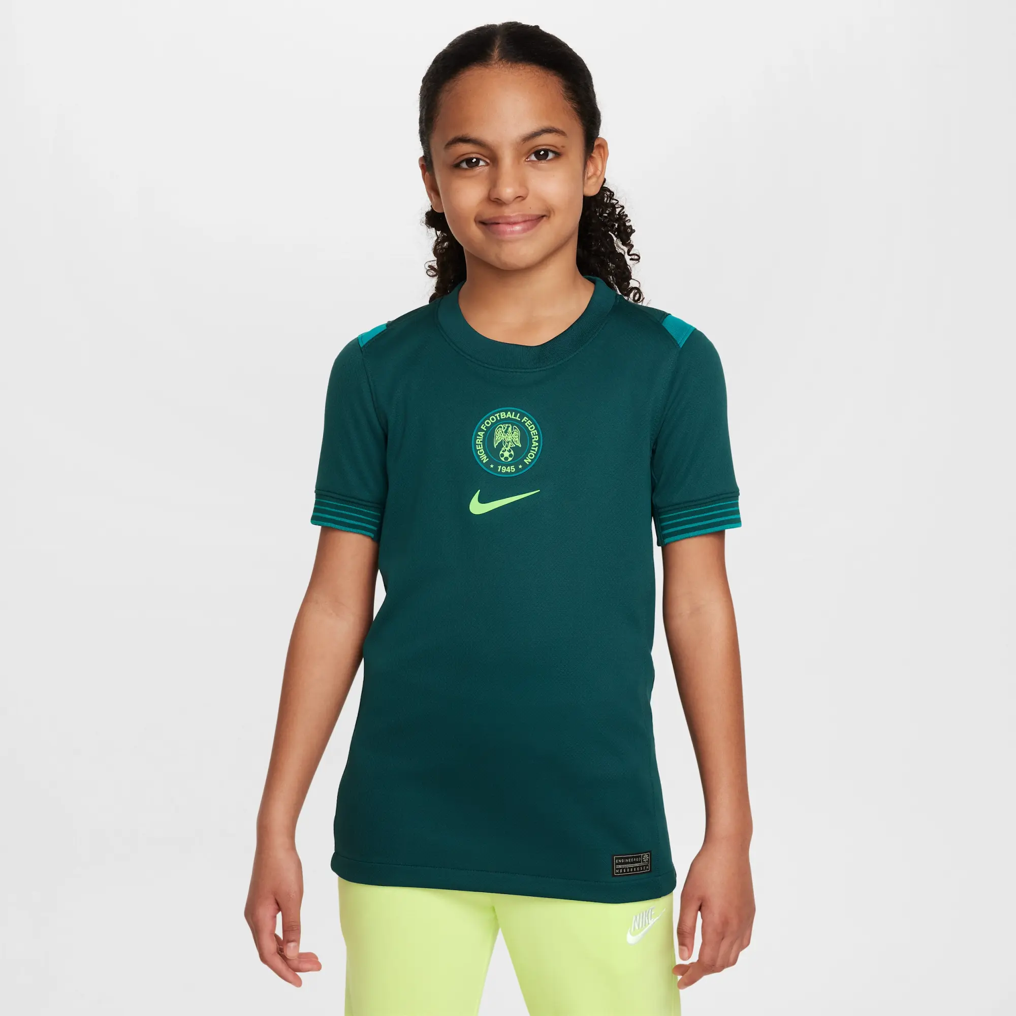 Nigeria 2025 Stadium Home (Women's Team) Older Kids' Nike Dri-FIT Football Replica Shirt - Blue - Polyester