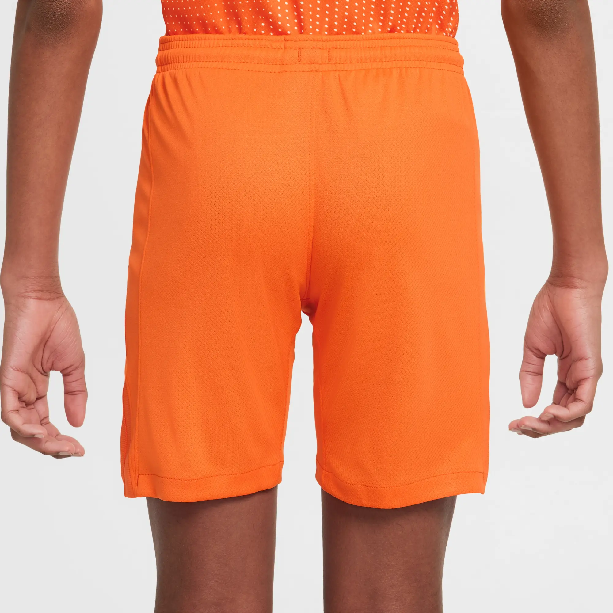 Netherlands 2025/26 Stadium Home Older Kids' Nike Dri-FIT Football Replica Shorts - Orange - Polyester