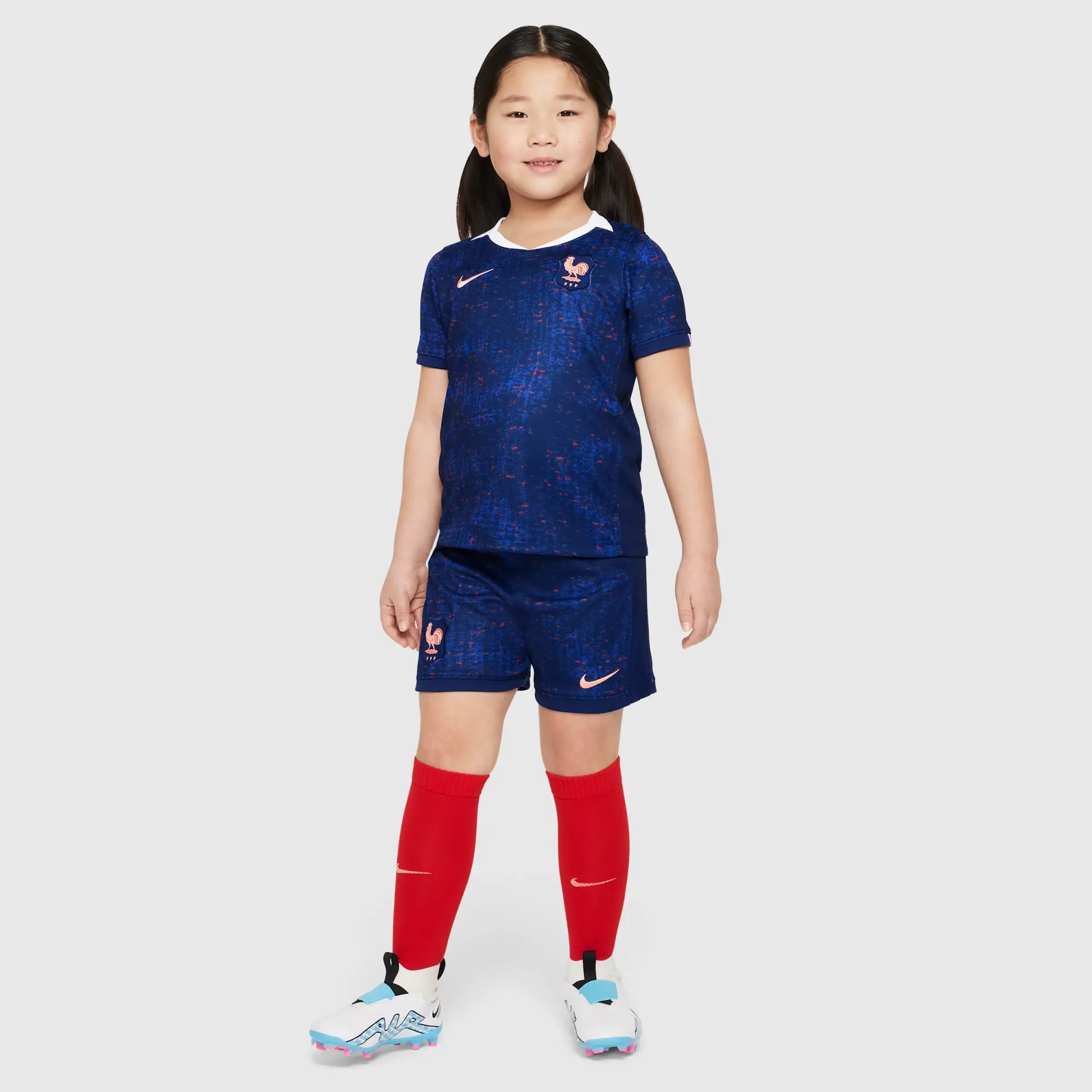 FFF 2025/26 Stadium Home Younger Kids' Nike Football Replica 3-Piece Kit - Blue - Polyester