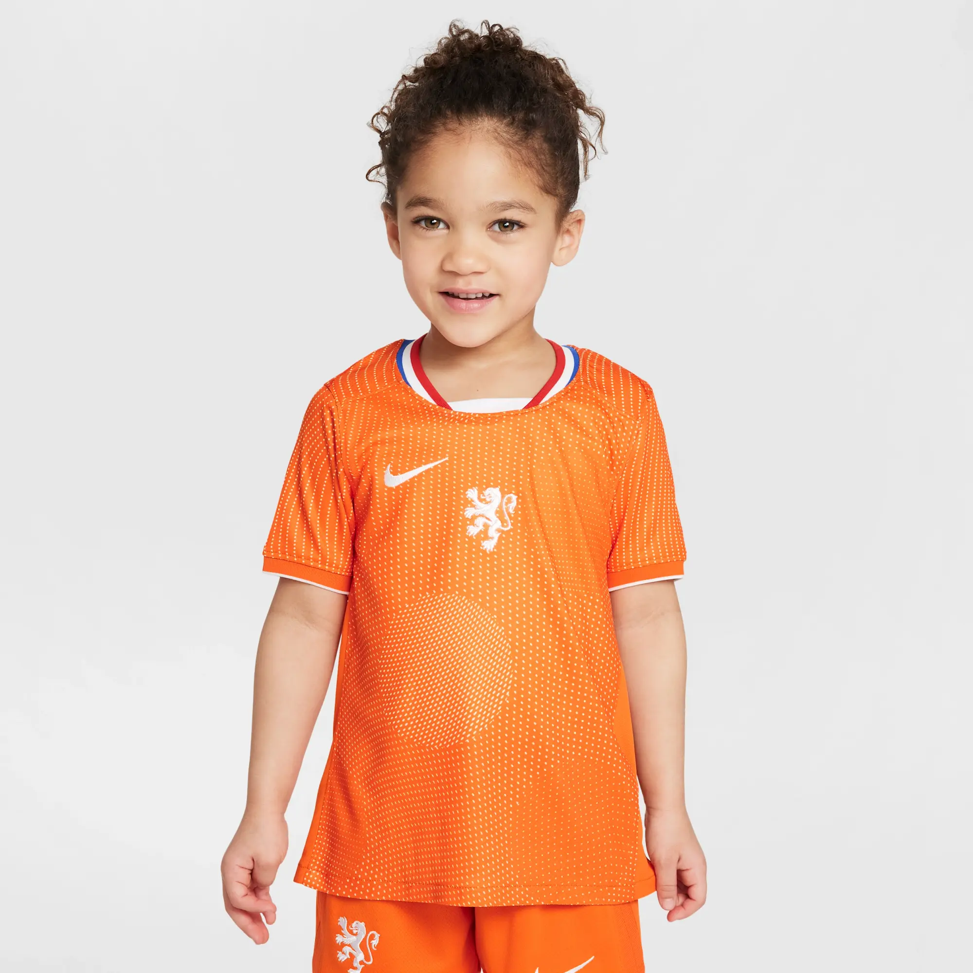 Netherlands 2025/26 Stadium Home Little Kids' Nike Soccer Replica 3-Piece Kit - Orange - Polyester