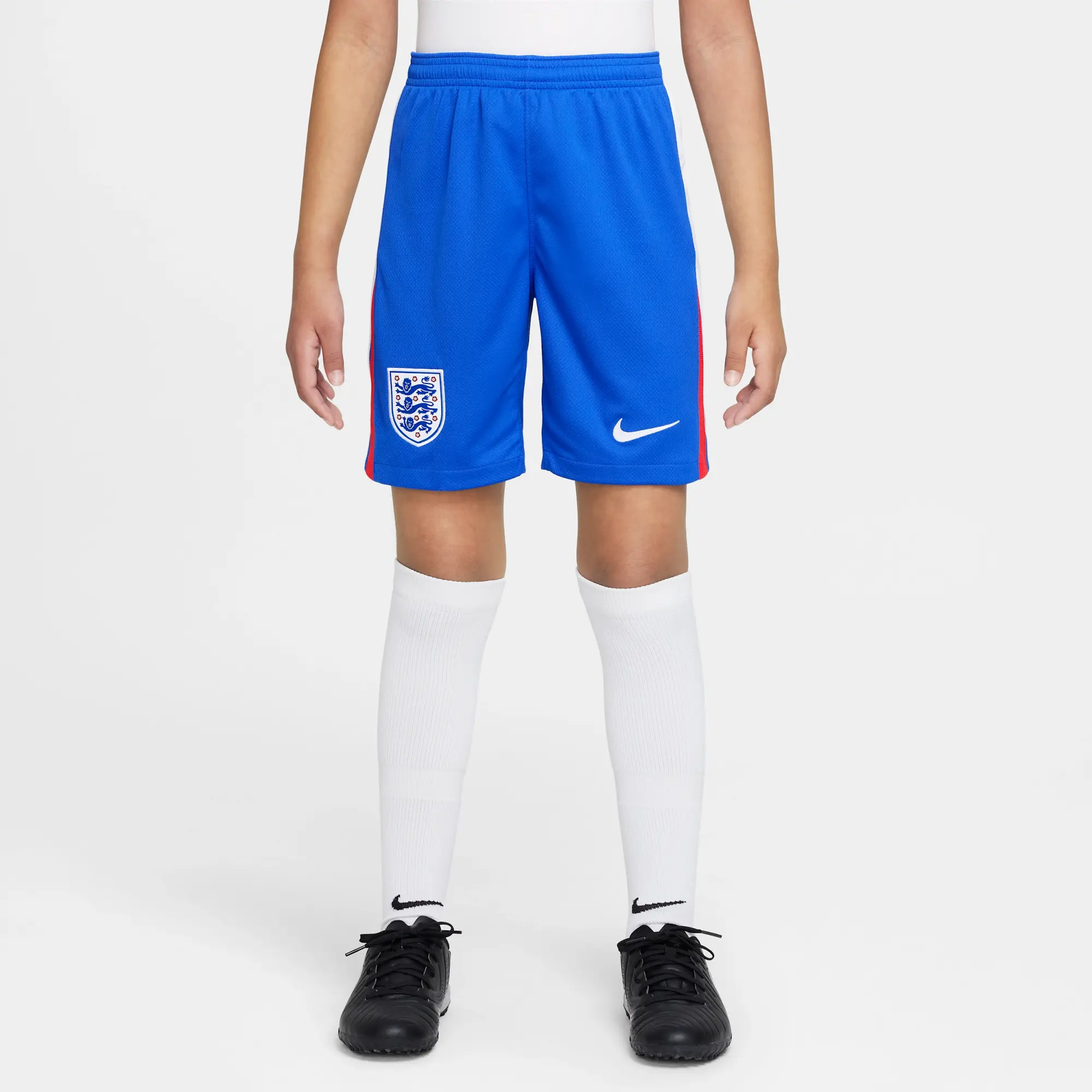 England 2025/26 Stadium Home Older Kids' Nike Dri-FIT Football Replica Shorts - Blue - Polyester