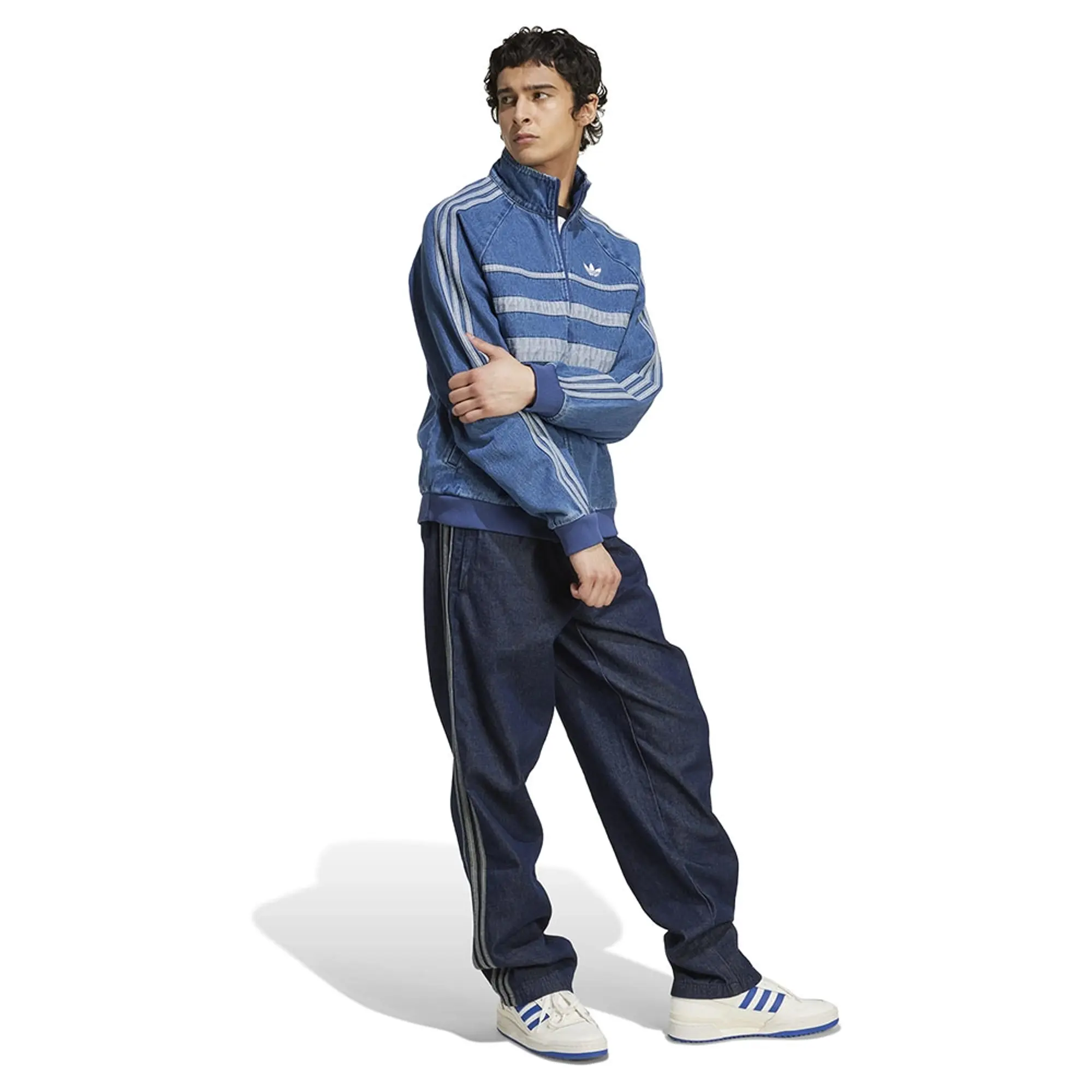 Adidas Originals Adicolor First Blue Denim Tracksuit Jacket
