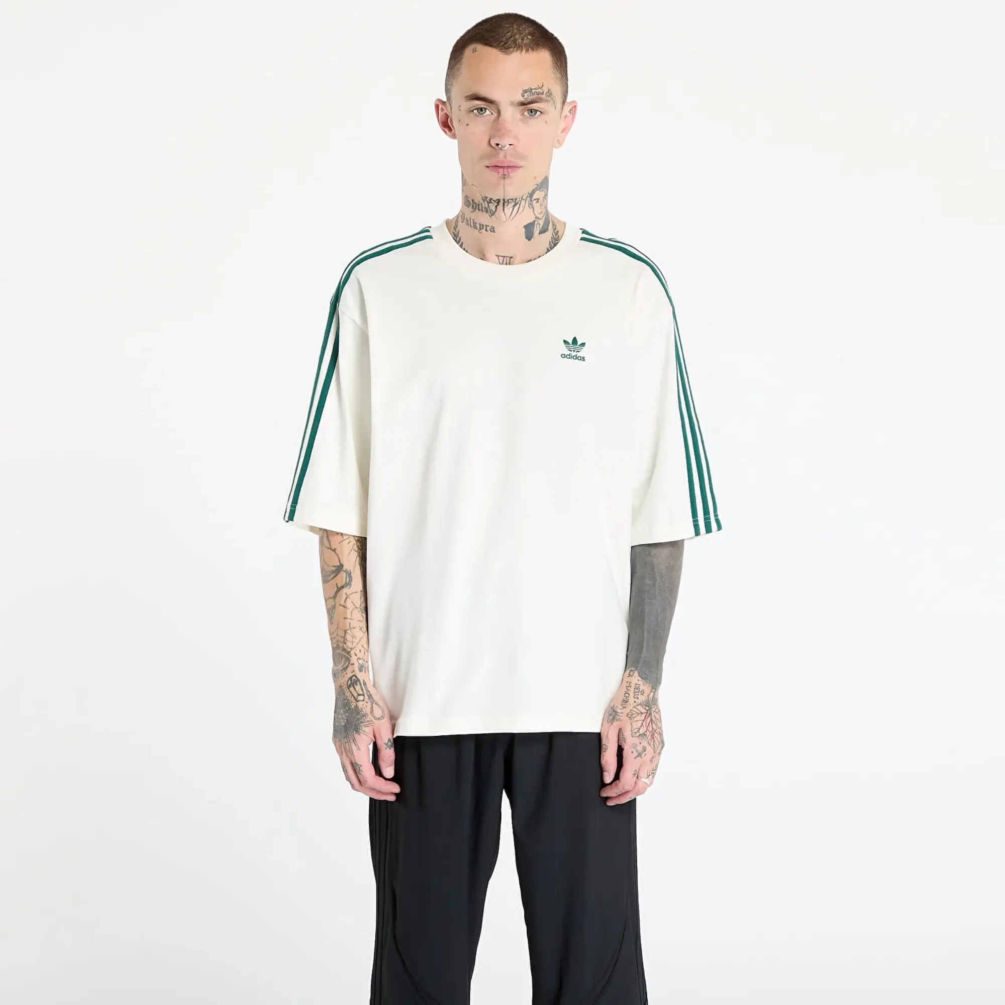 T-Shirt Adidas Adicolor Oversized T-Shirt Off White/ Collegiate Green L