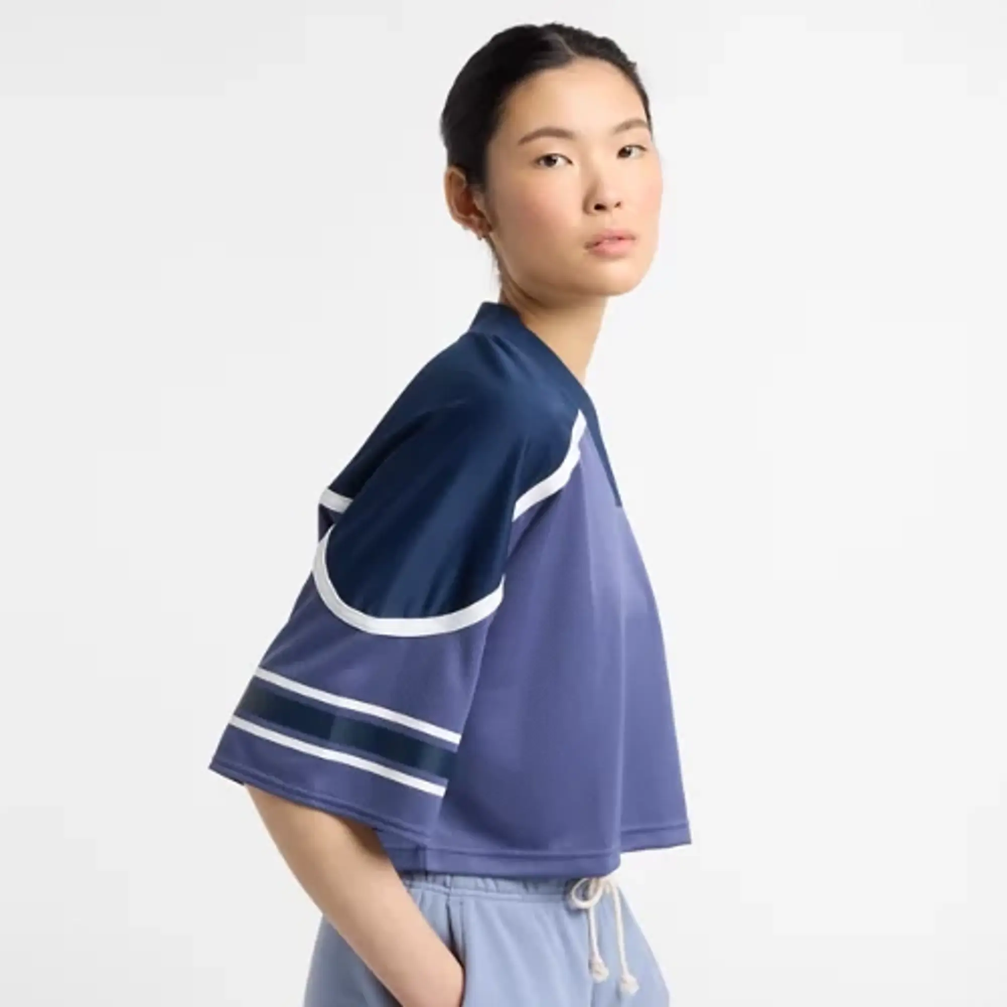 New Balance Women's Jersey Mesh T-Shirt in Blue Cotton