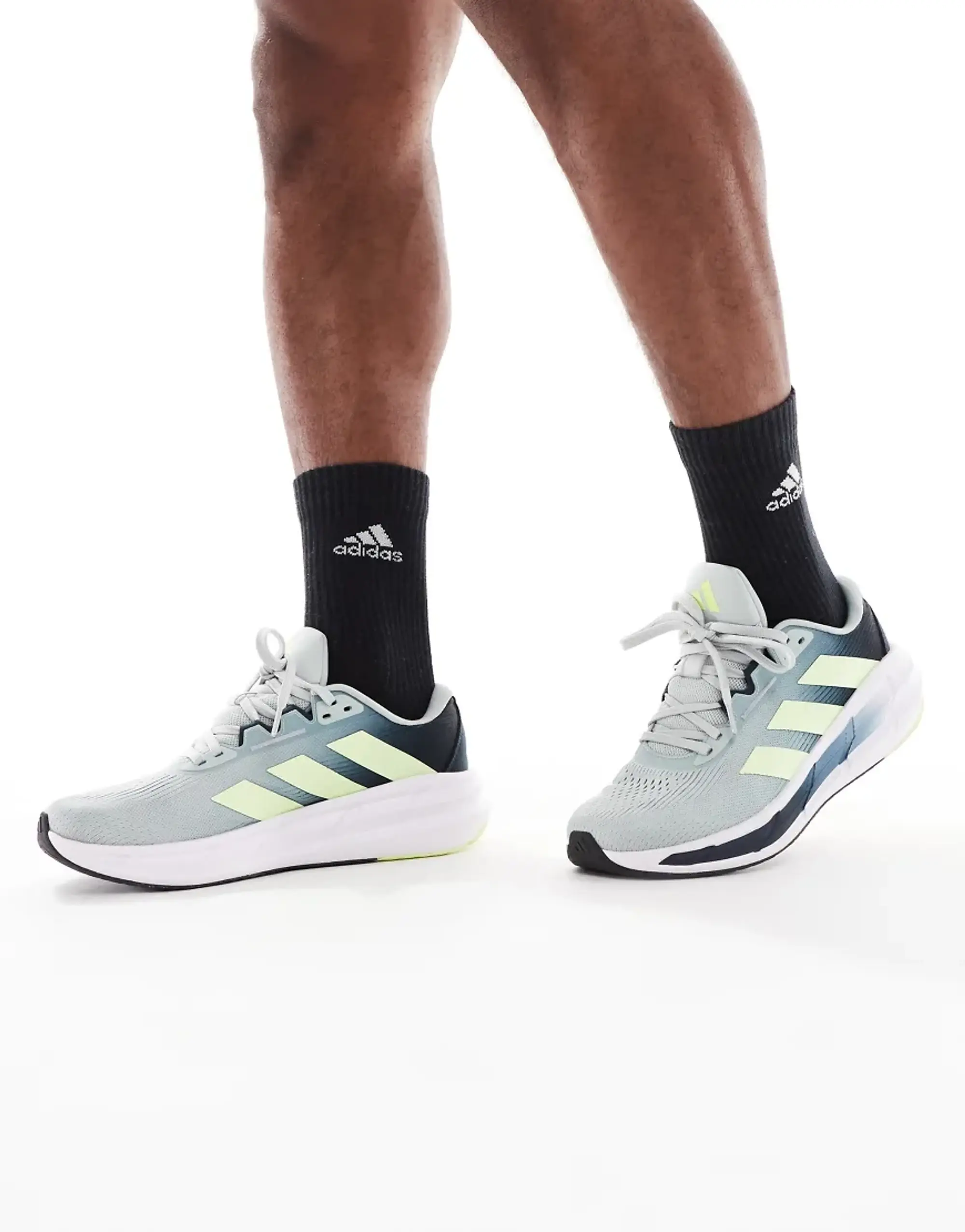Adidas Running Questar 3 Trainers In Grey And Yellow