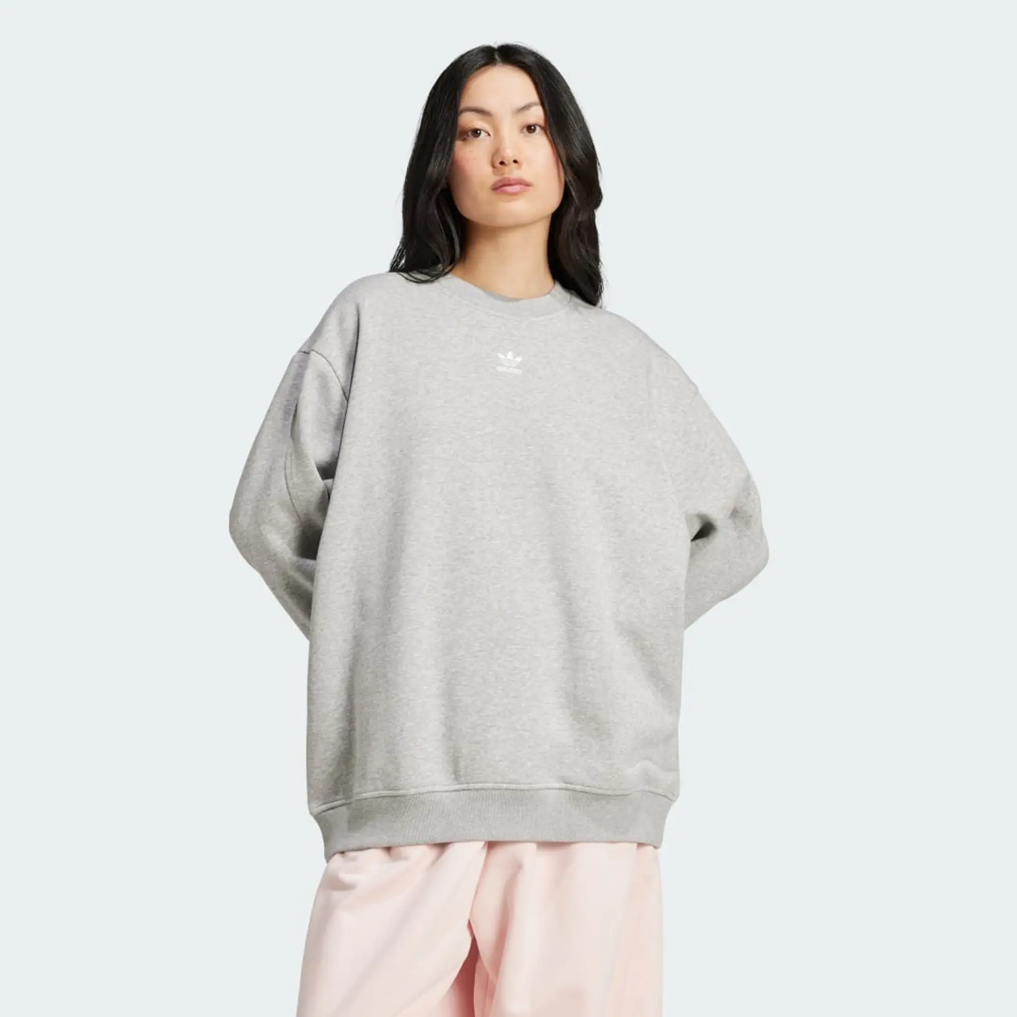 adidas Essentials Fleece Long Oversized Crew Sweatshirt
