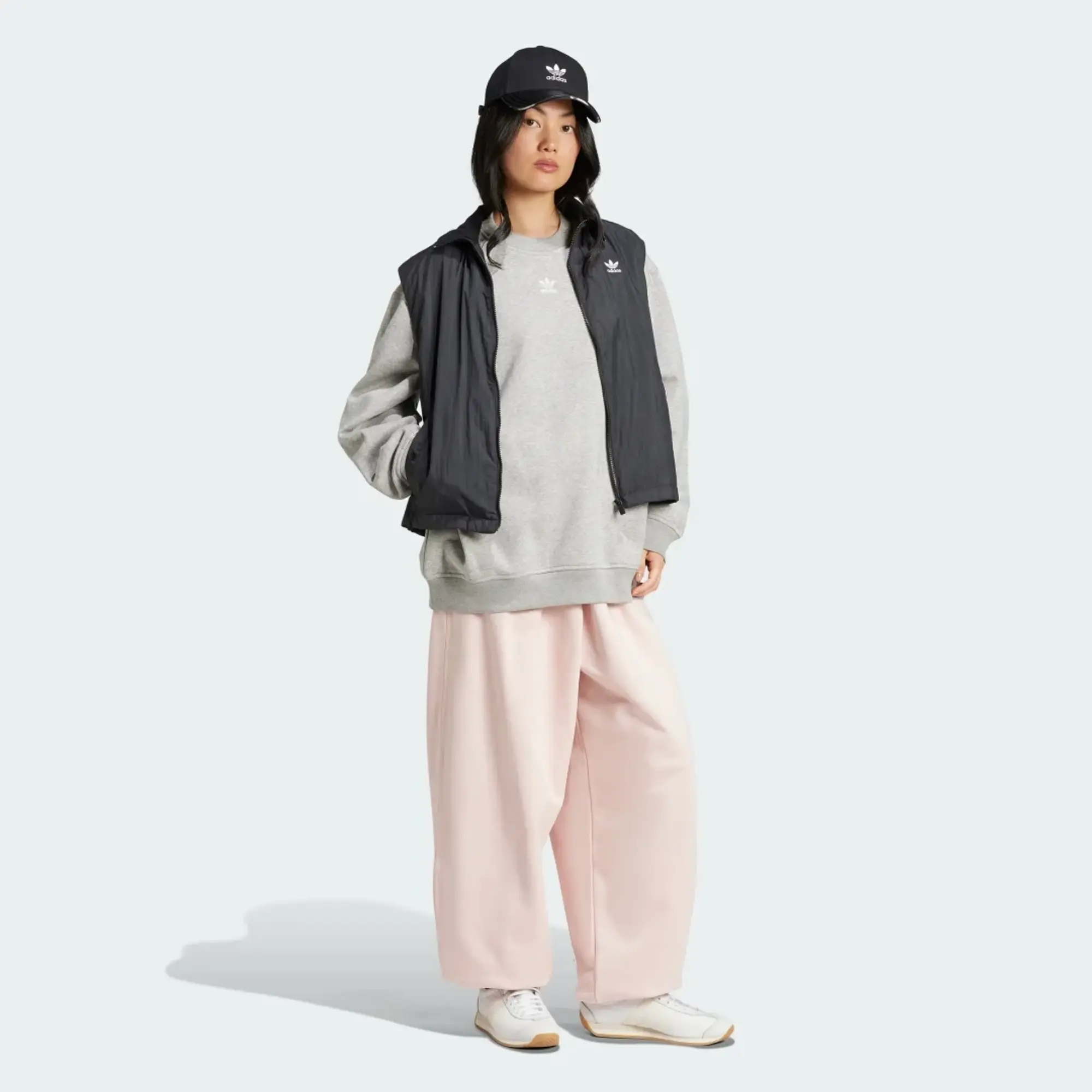 adidas Essentials Fleece Long Oversized Crew Sweatshirt