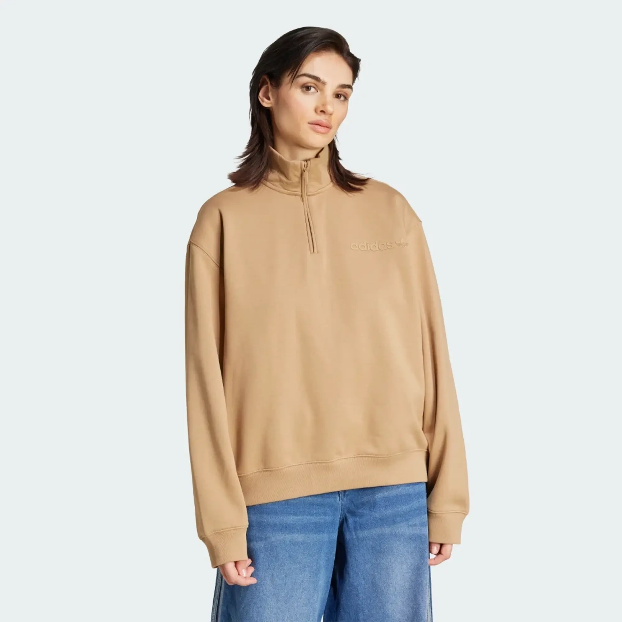 adidas Essentials Linear Quarter-Zip Oversized