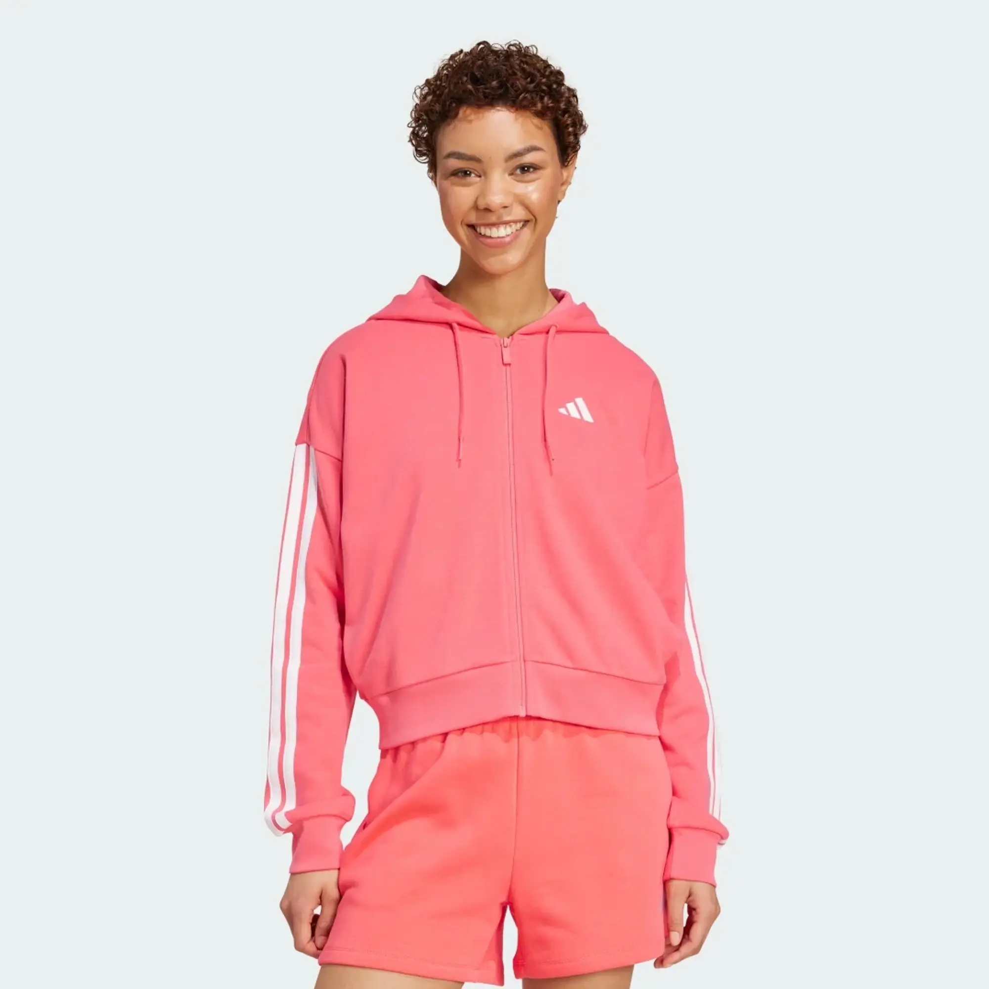 adidas Essentials 3-Stripes French Terry Full-Zip Hoodie