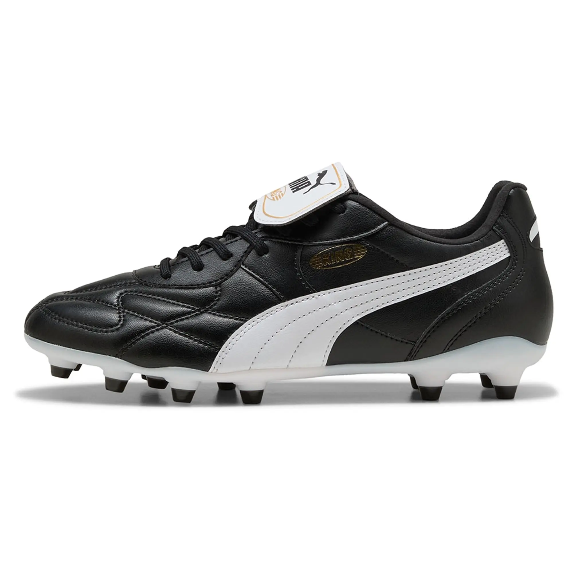 PUMA King Top FG/AG Football Boots Unisex, Black/White/Gold