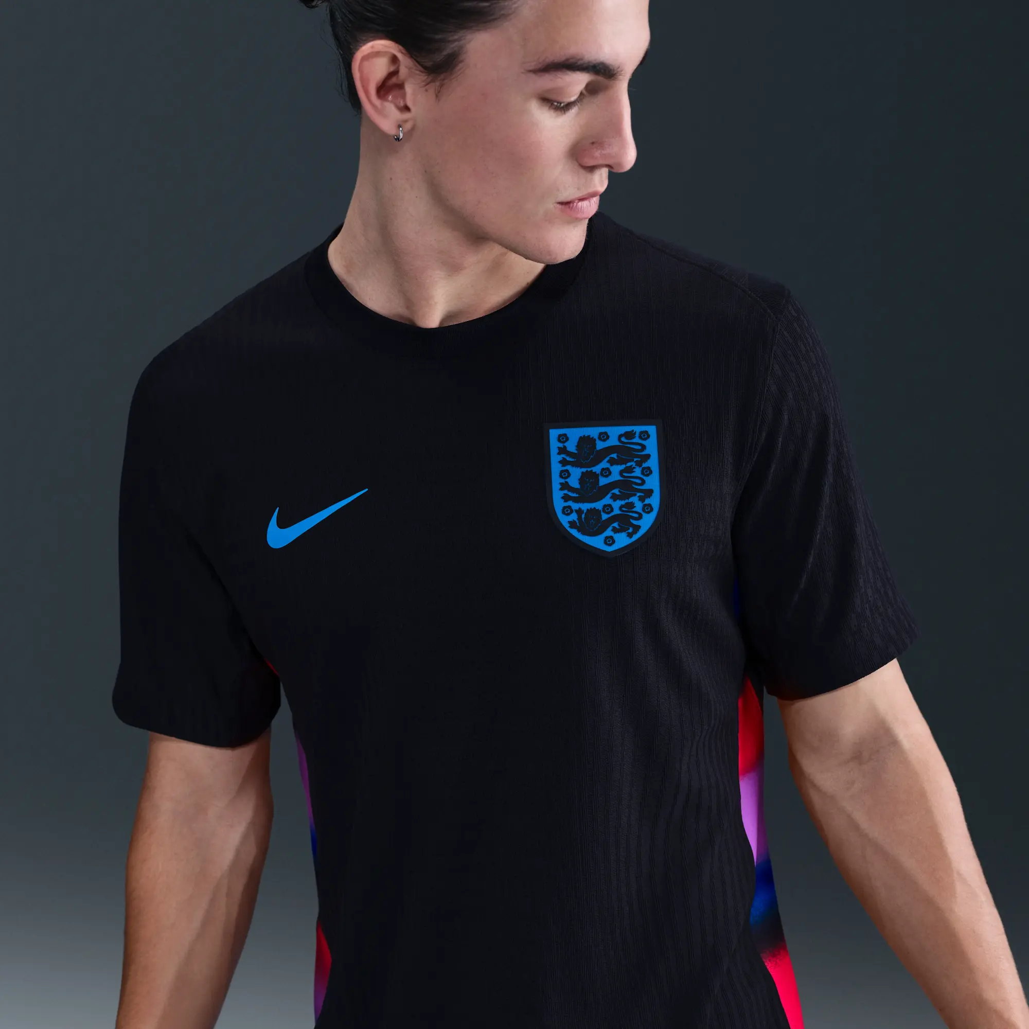 England 2025 Match Away (Women's Team) Men's Nike Dri-FIT ADV Football Authentic Shirt - Black - Polyester