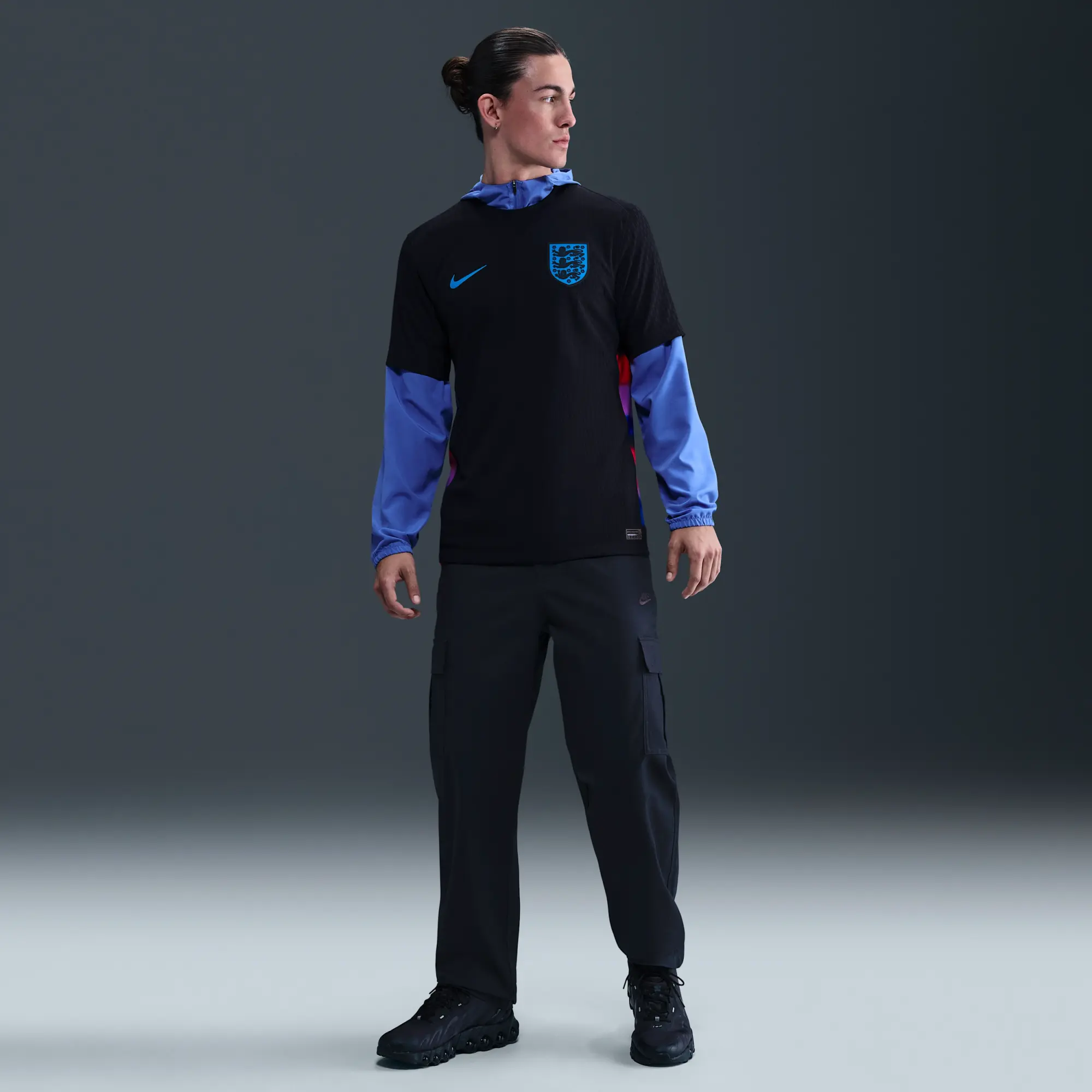 England 2025 Match Away (Women's Team) Men's Nike Dri-FIT ADV Football Authentic Shirt - Black - Polyester