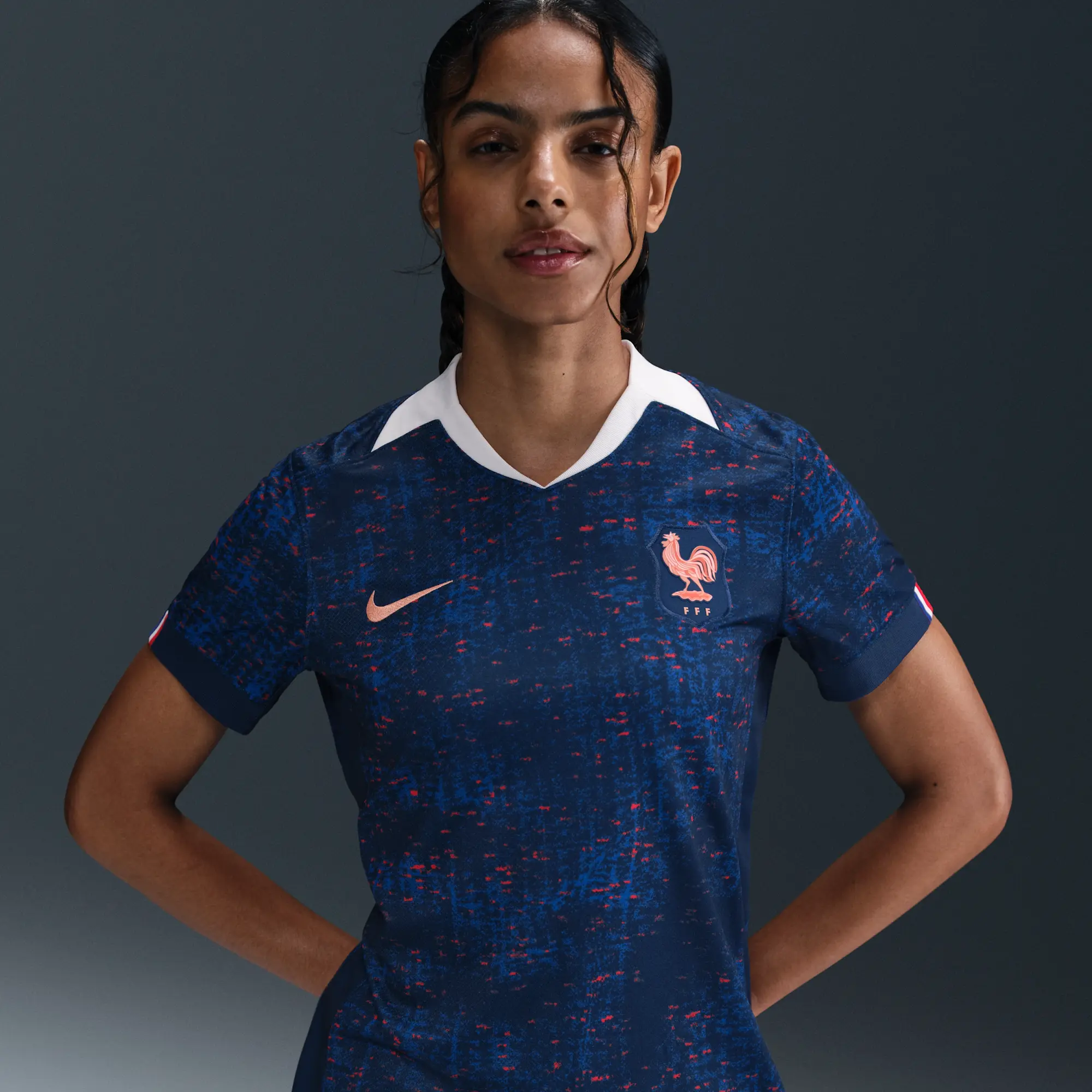 FFF 2025 Stadium Home (Women's Team) Women's Nike Dri-FIT Football Replica Shirt - Blue - Polyester