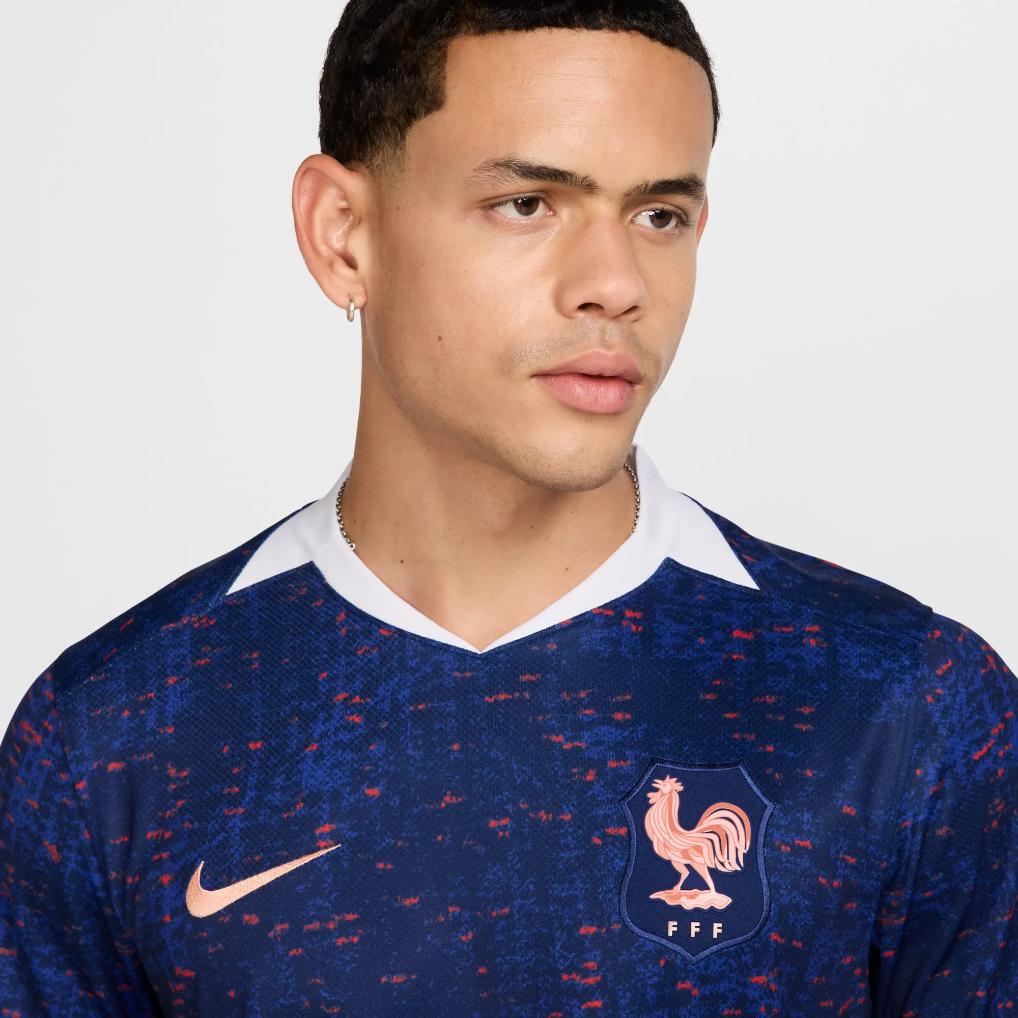 FFF 2025 Stadium Home (Women's Team) Men's Nike Dri-FIT Soccer Replica Jersey - Blue - Polyester