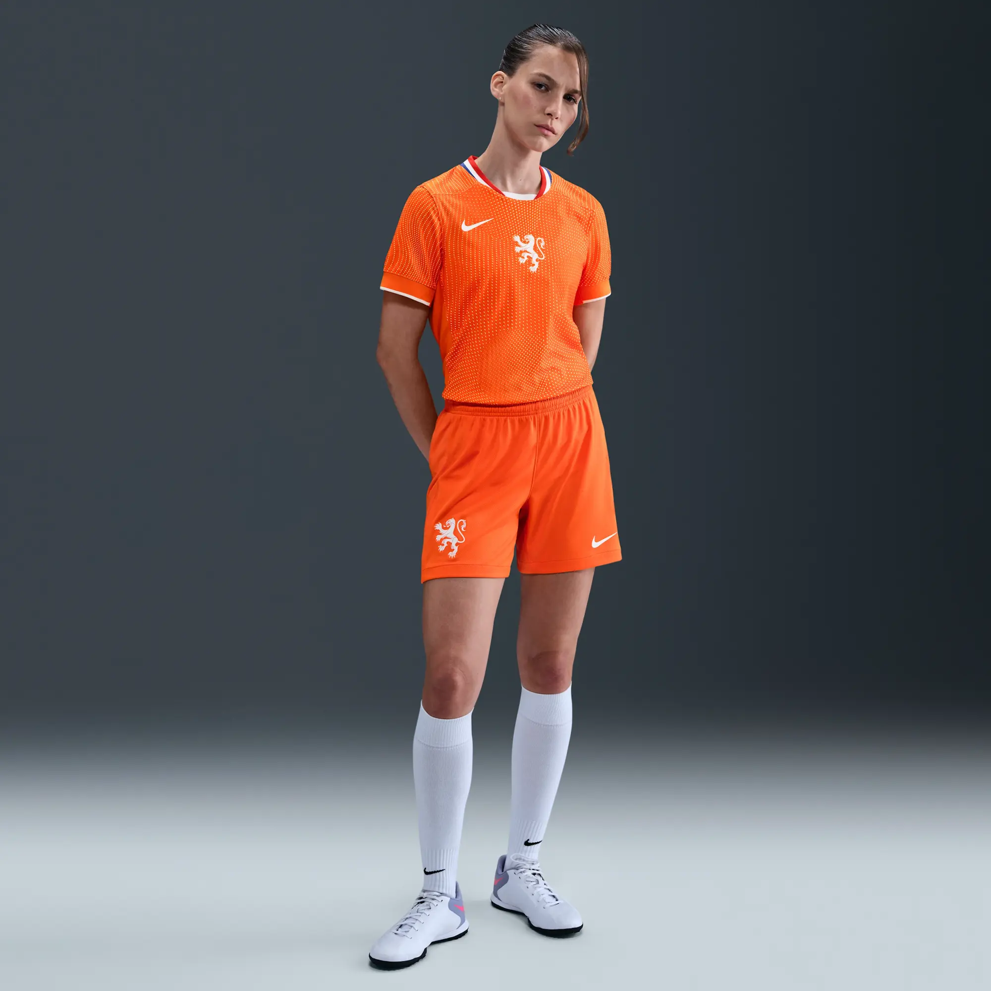 Netherlands 2025/26 Stadium Home Women's Nike Dri-FIT Football Replica Shorts - Orange - Polyester