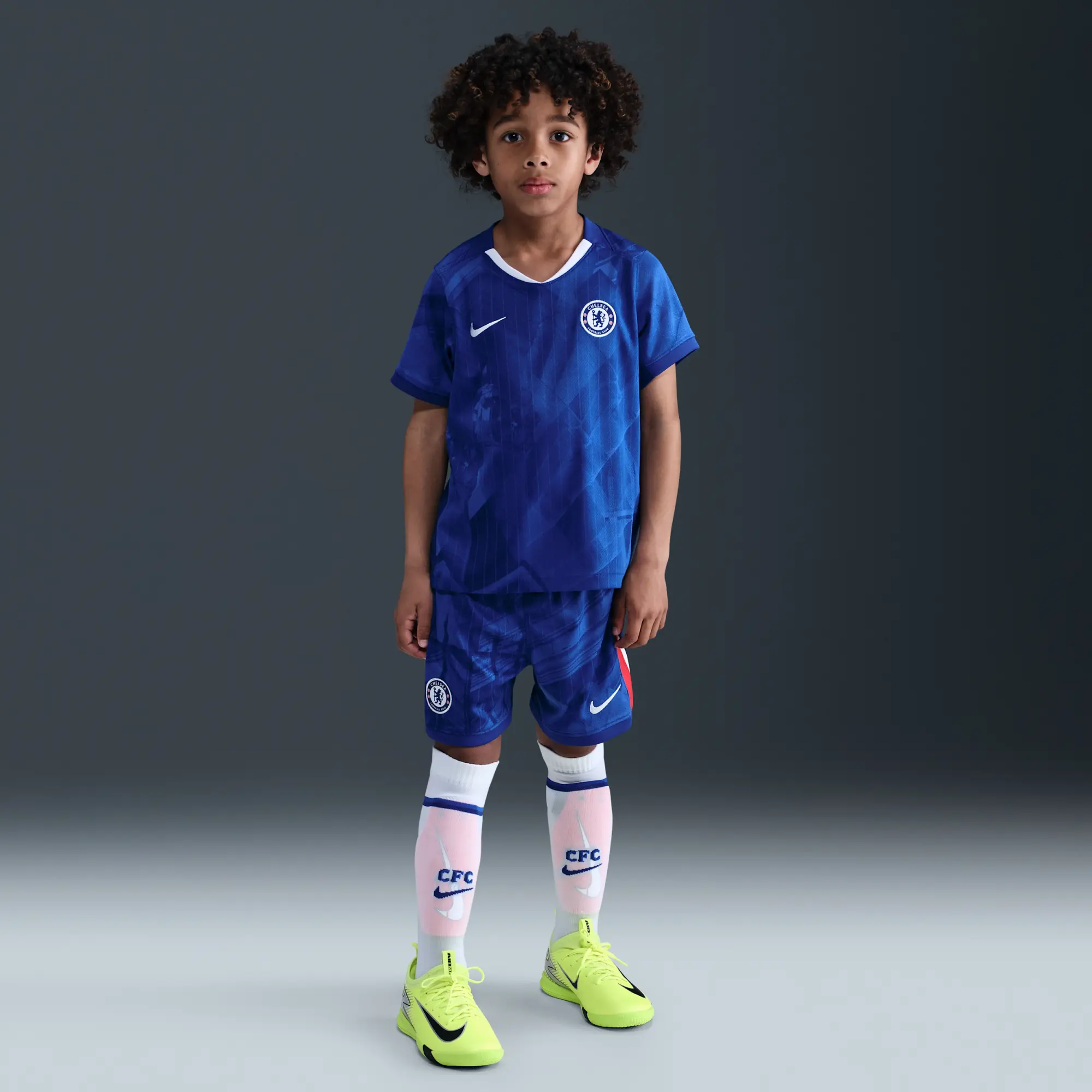 Chelsea FC 2025/26 Stadium Home Little Kids' Nike Soccer Replica 3-Piece Kit - Blue - Polyester