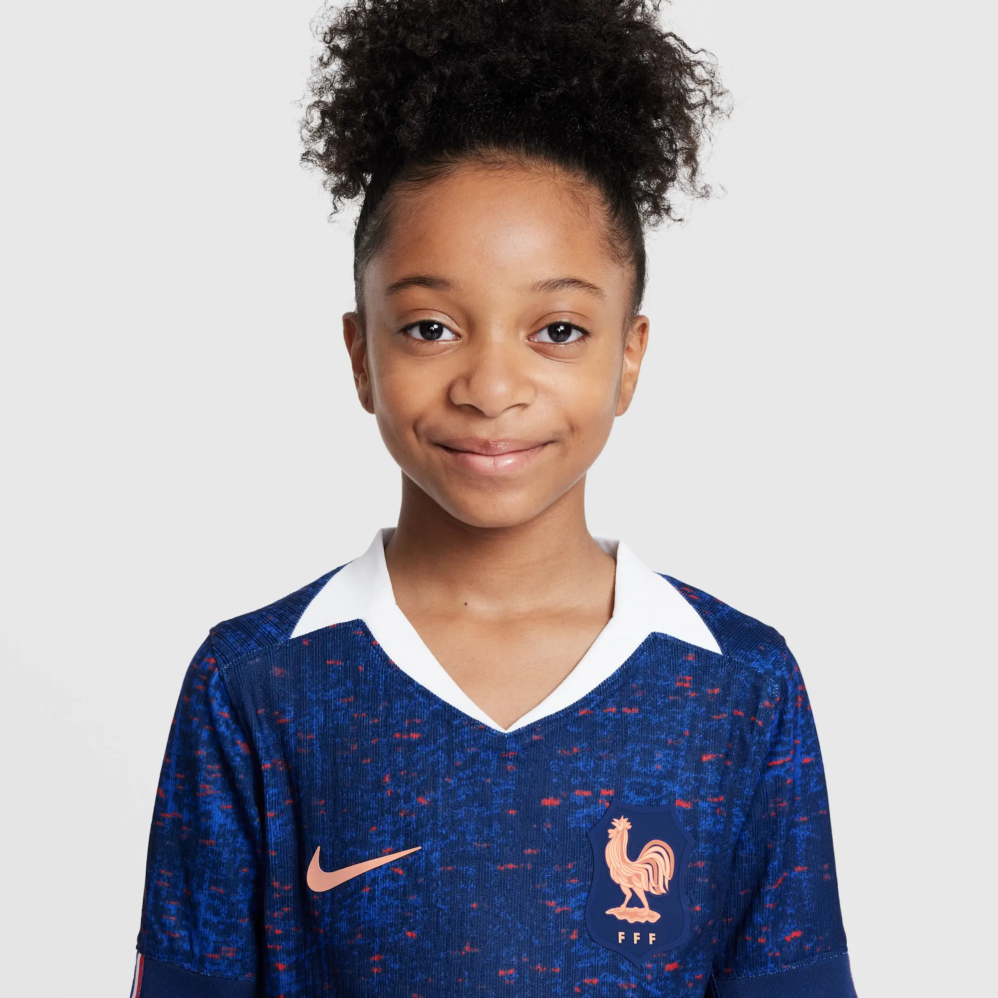FFF 2025 Match Home (Women's Team) Big Kids' Nike Dri-FIT ADV Soccer Authentic Jersey - Blue - Polyester